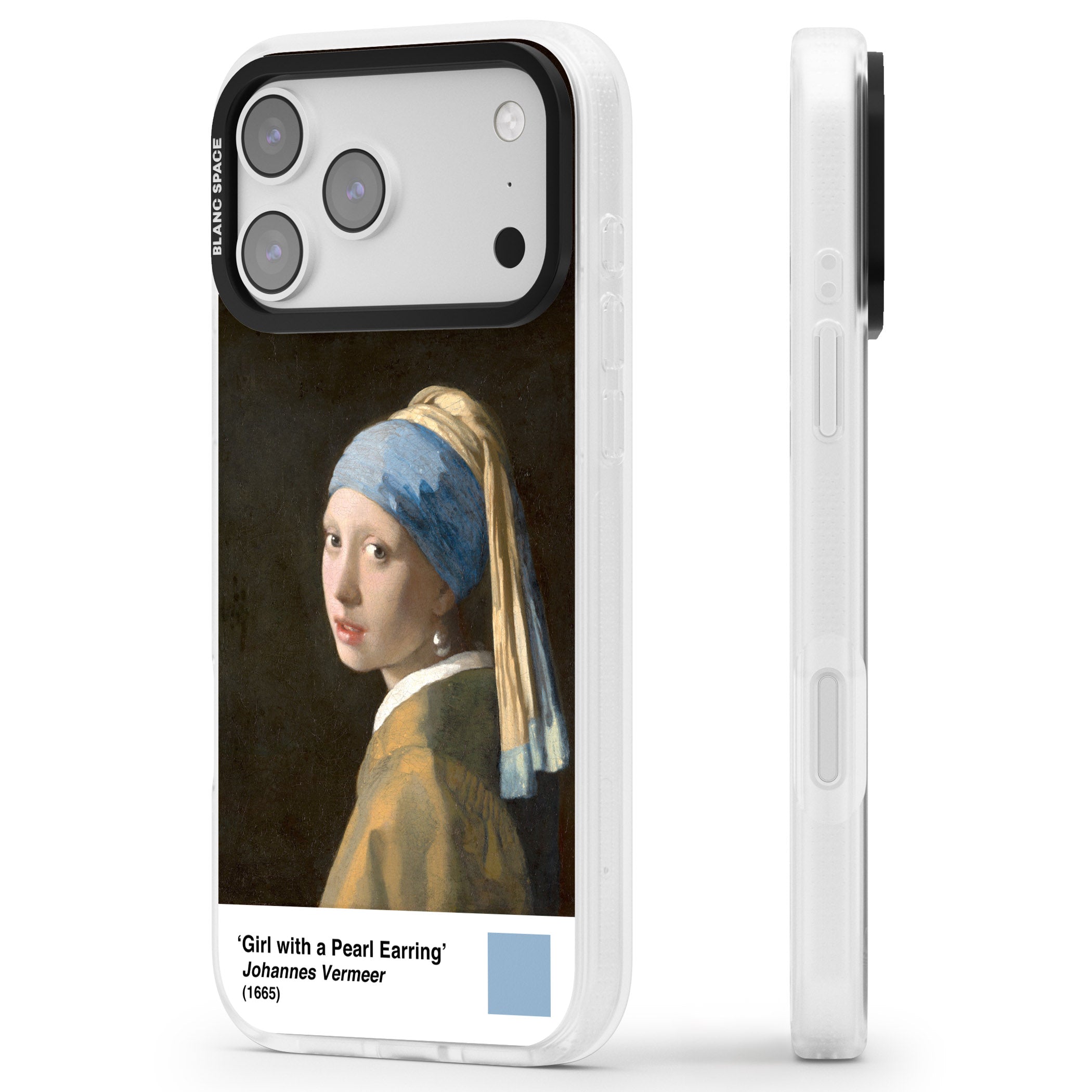 Girl With A Pearl Earring iPhone 17 Pro Impact Air Clear Phone Case Side Profile