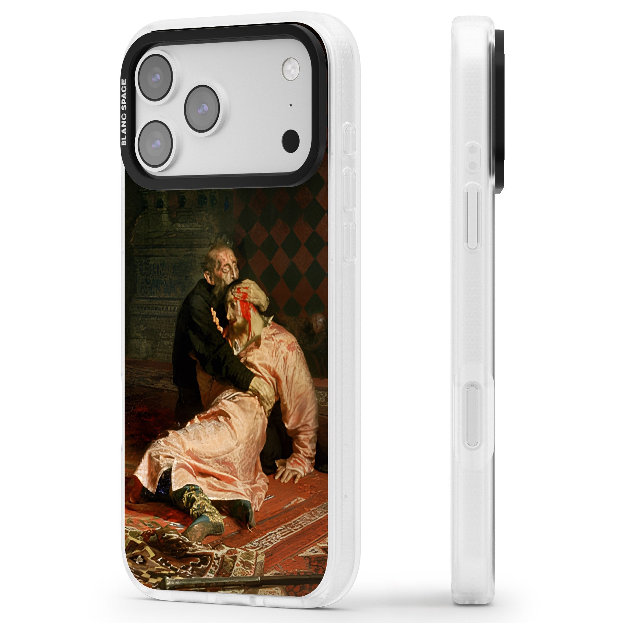 Ivan The Terrible & His Son iPhone 17 Pro Impact Air Clear Phone Case Side Profile