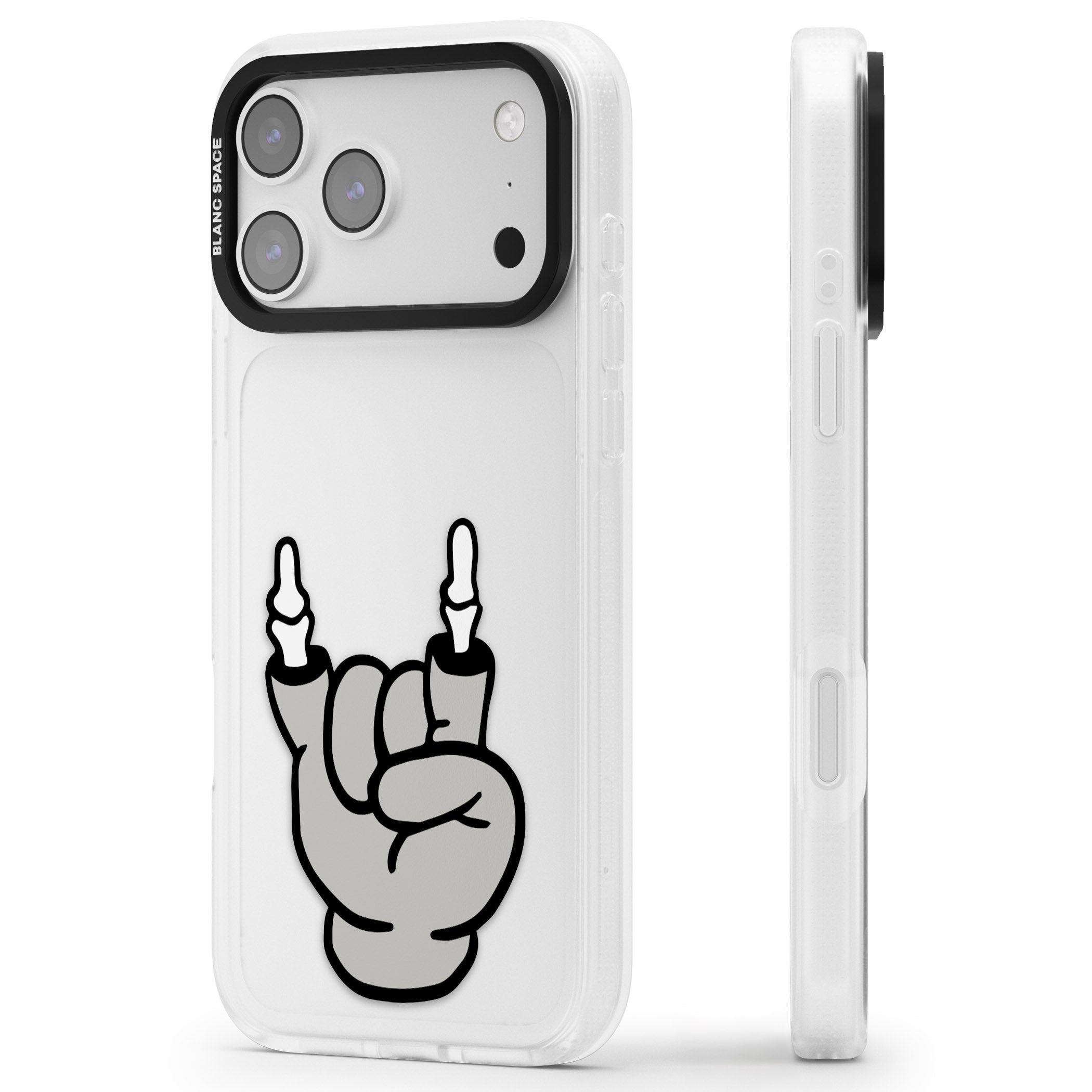 Rock 'Til You Drop iPhone 17 Pro Impact Air Clear Phone Case Side Profile
