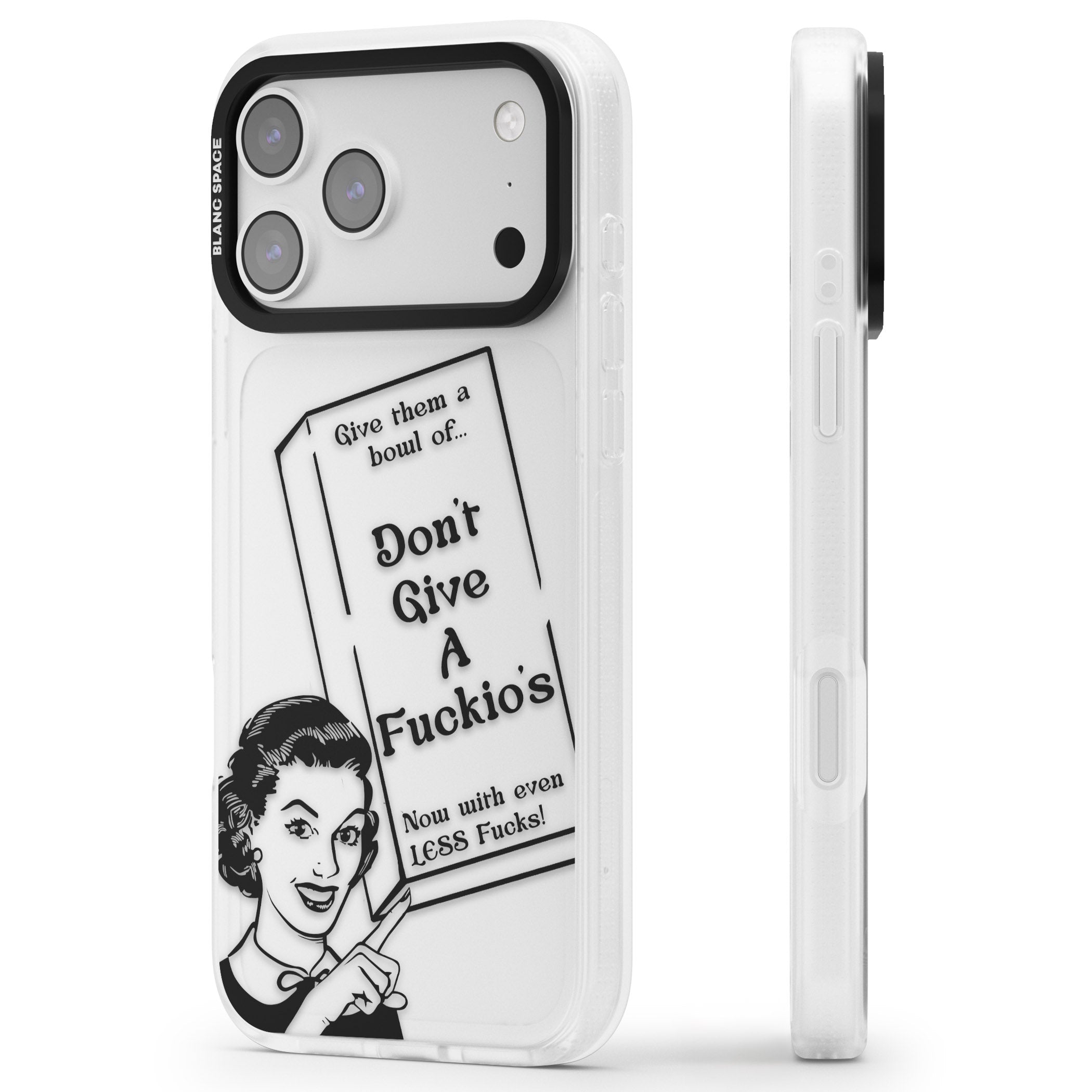 Dont Give A F Ckios Cereal iPhone 17 Pro Impact Air Clear Phone Case Side Profile