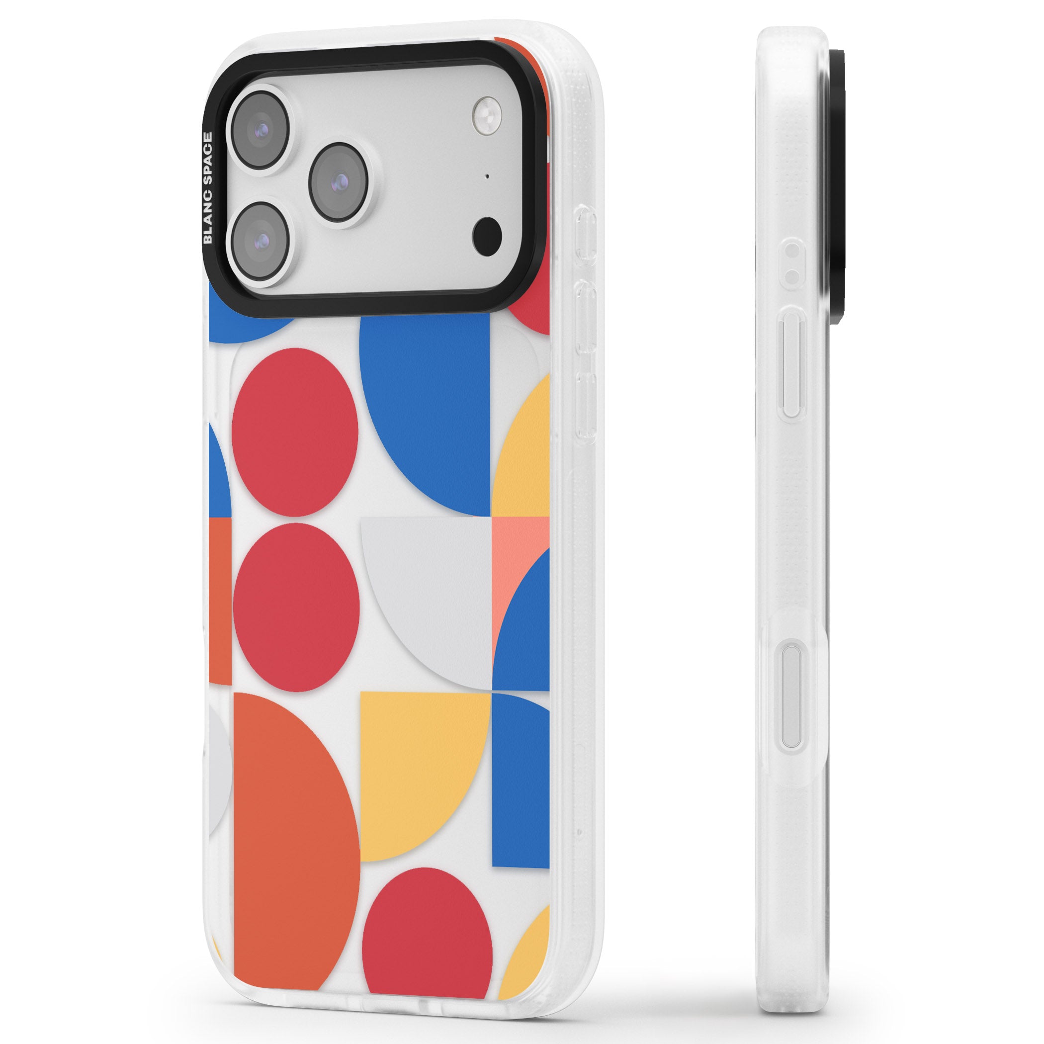 Abstract Colorful Geometric iPhone 17 Pro Impact Air Clear Phone Case Side Profile