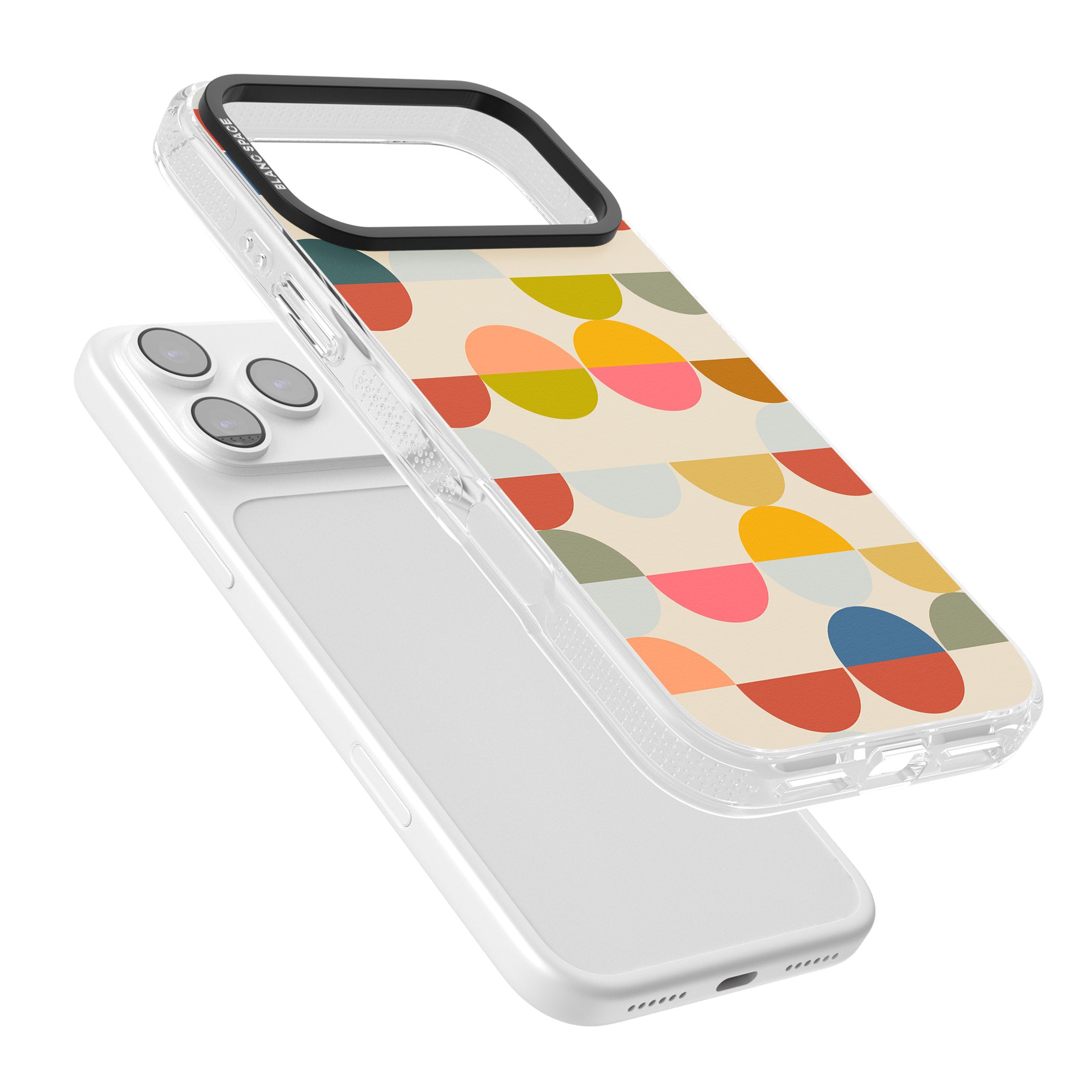 Colorful Retro Circles iPhone 17 Pro Impact Air Clear Phone Case Colours