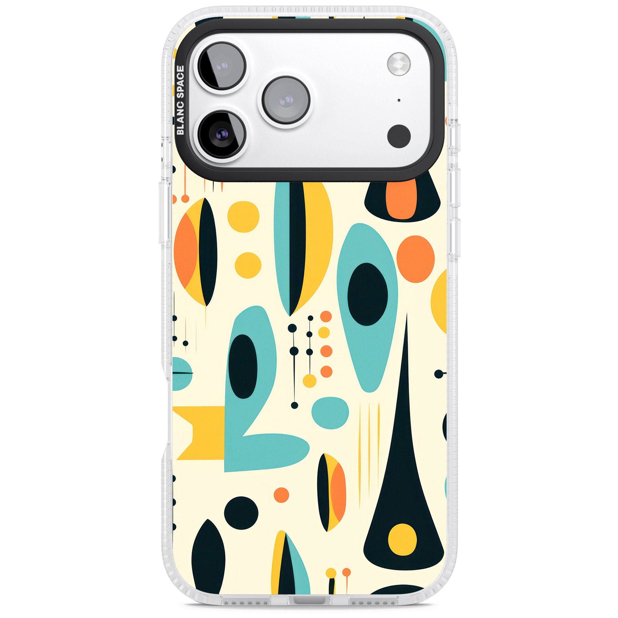 Mid Century Atomic Pattern iPhone 17 Pro Impact Air Clear Phone Case