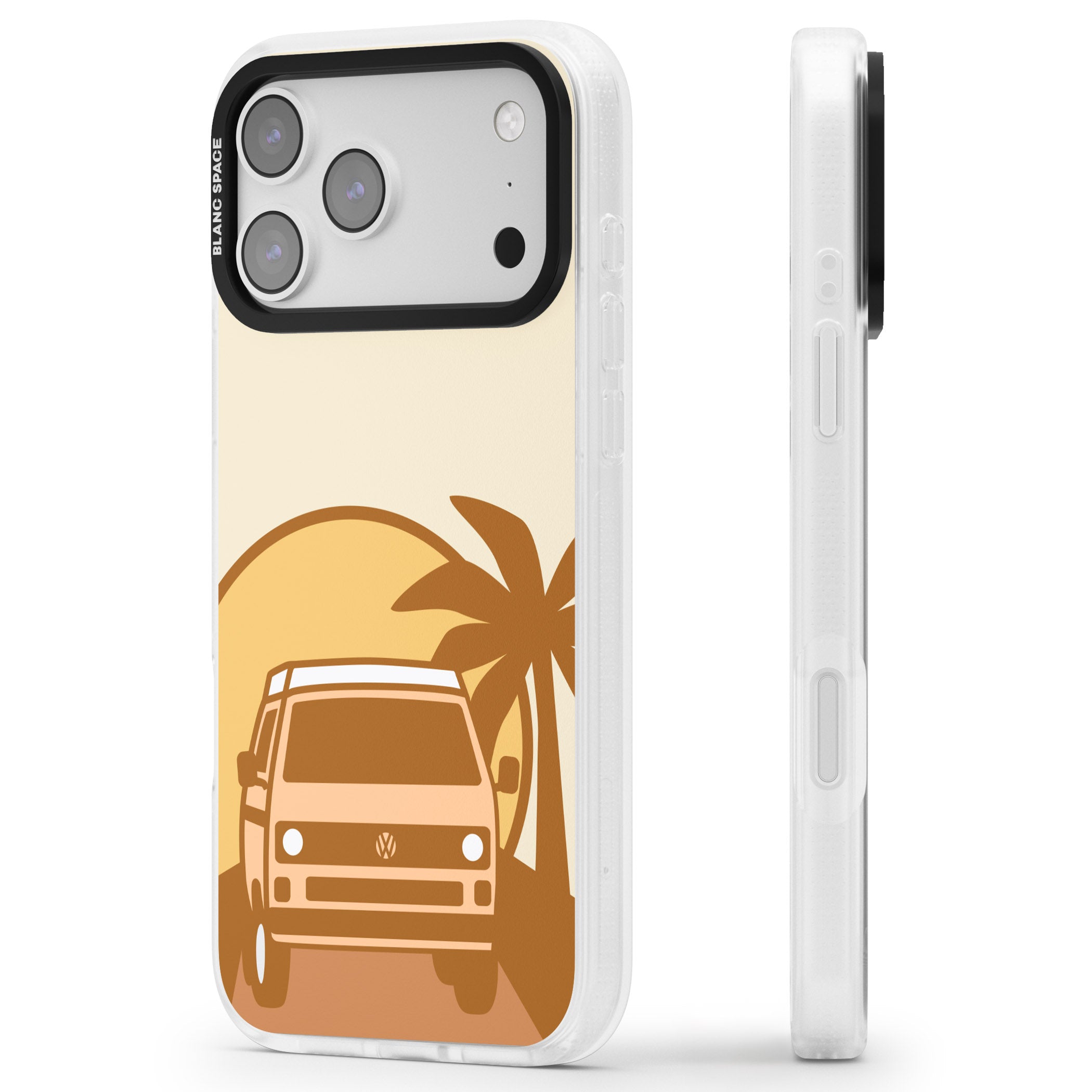 Sunset Van iPhone 17 Pro Impact Air Clear Phone Case Side Profile