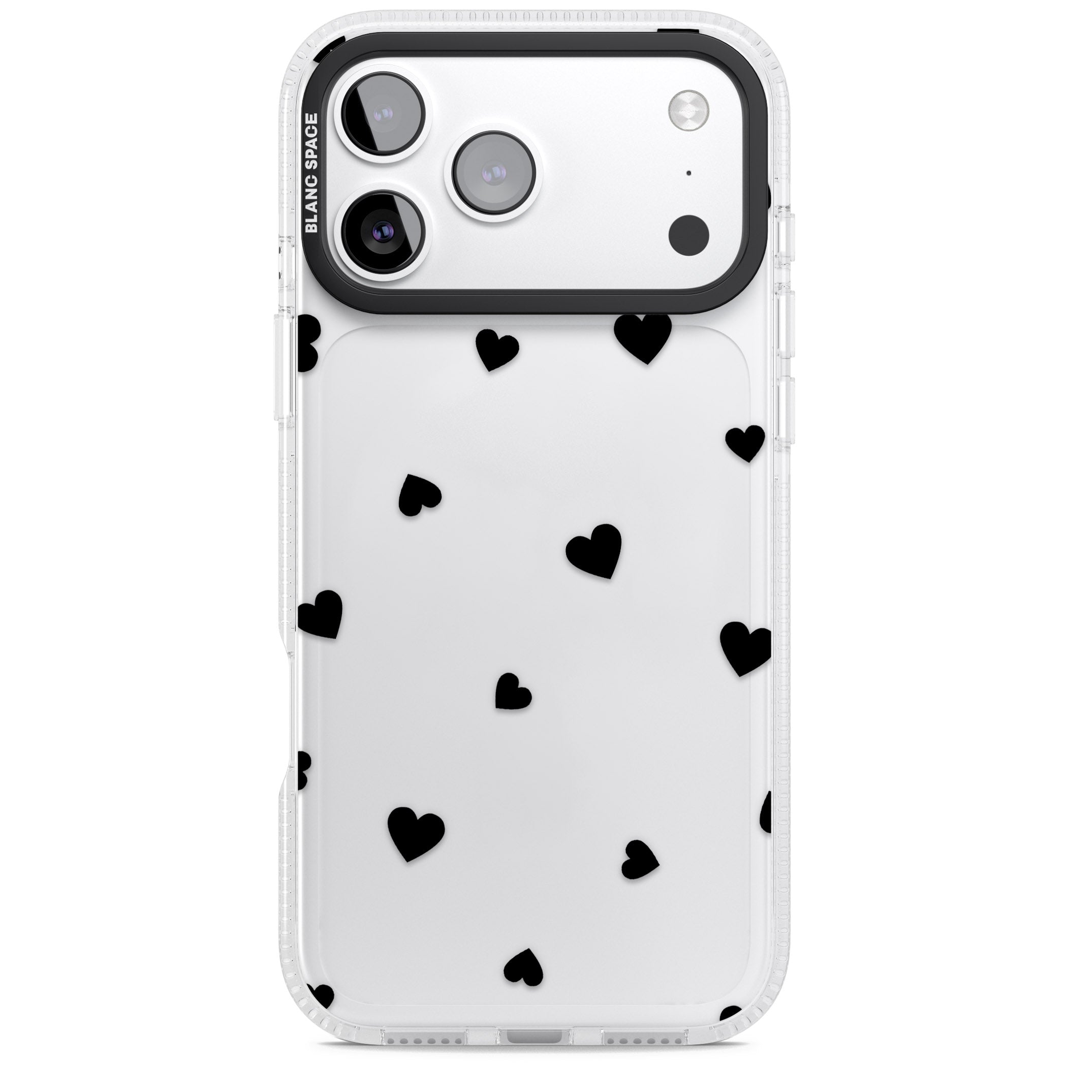 Black Hearts iPhone 17 Pro Impact Air Clear Phone Case