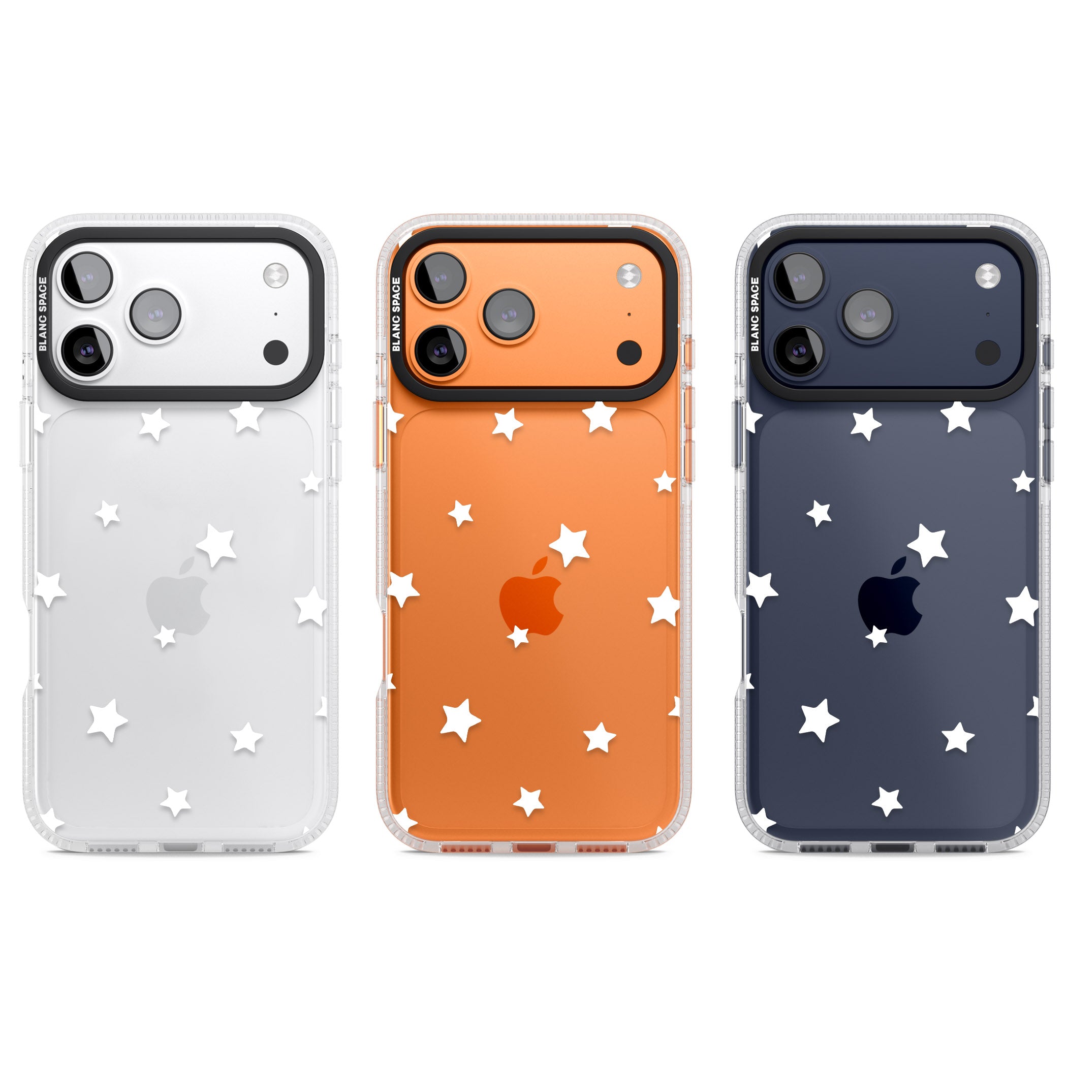 Starry Night White Stars iPhone 17 Pro Impact Air Clear Phone Case APT Impact Protection