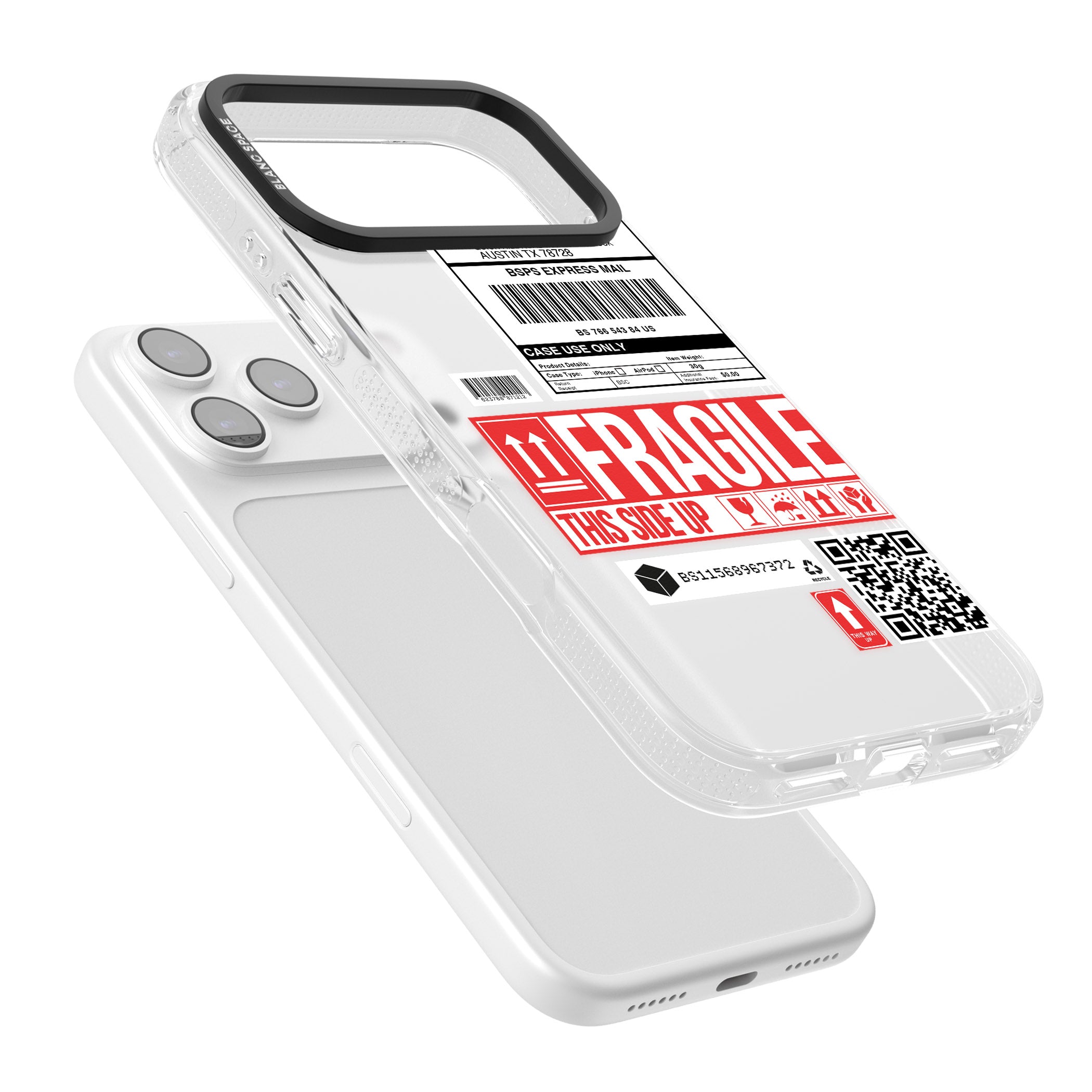 Shipping Label iPhone 17 Pro Impact Air Clear Phone Case Colours