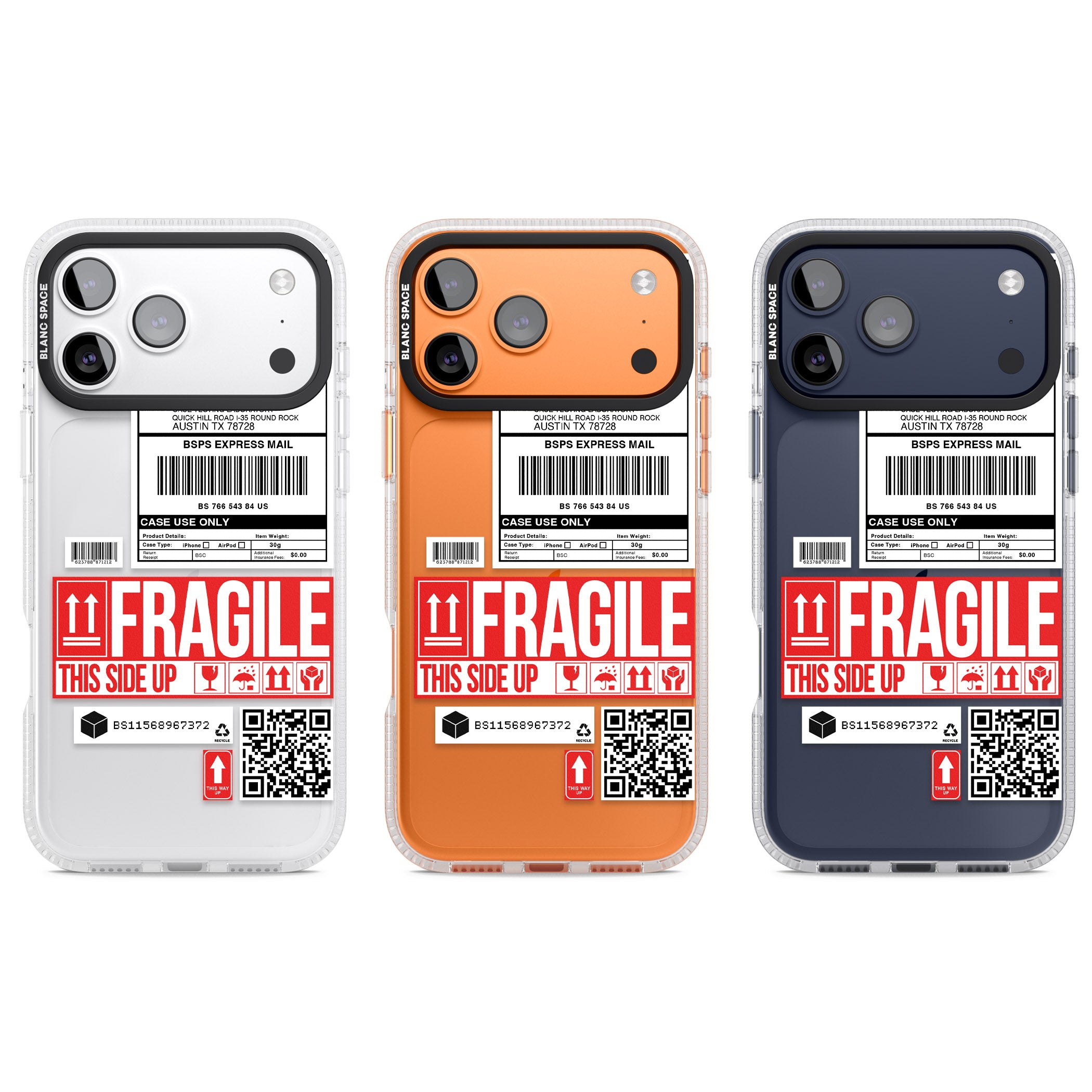 Shipping Label iPhone 17 Pro Impact Air Clear Phone Case APT Impact Protection