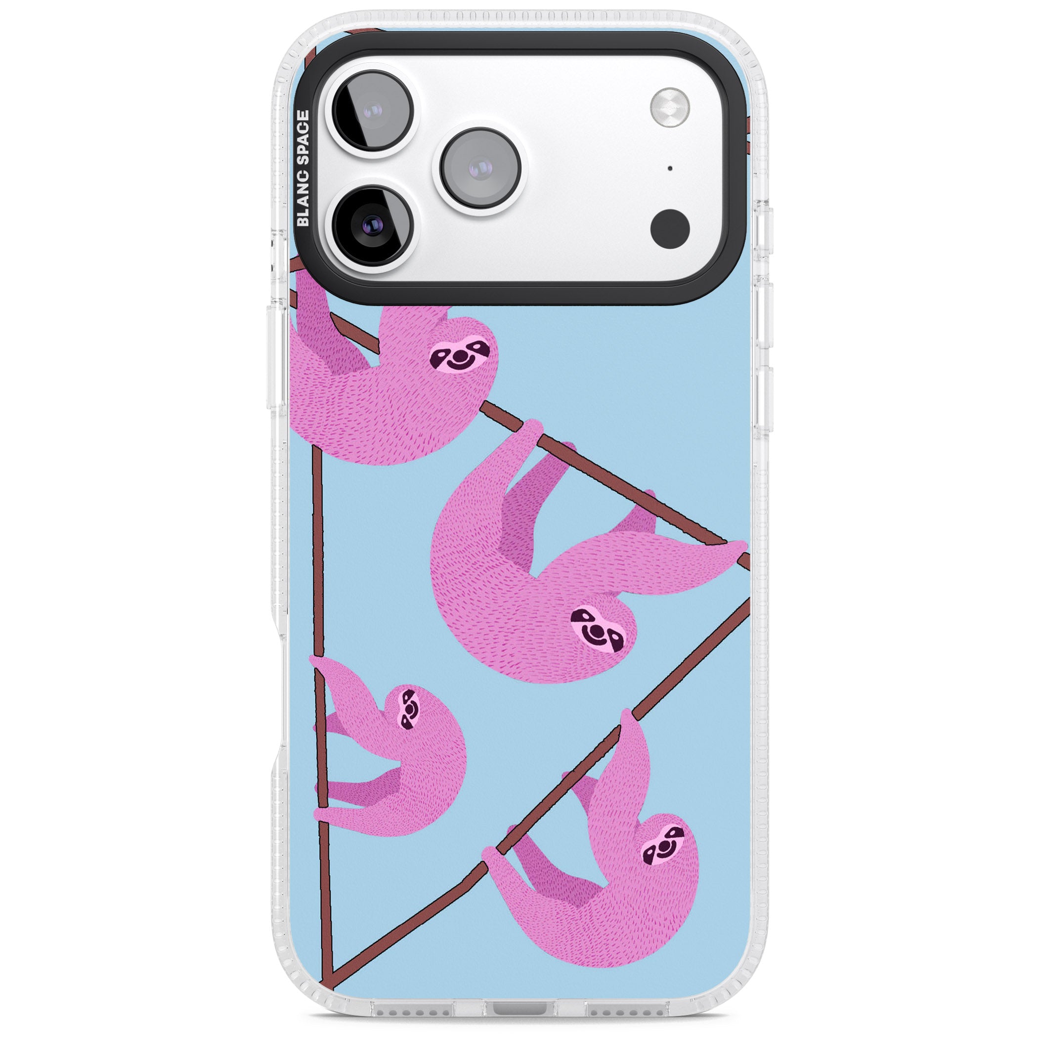 Pink Sloth iPhone 17 Pro Impact Air Clear Phone Case