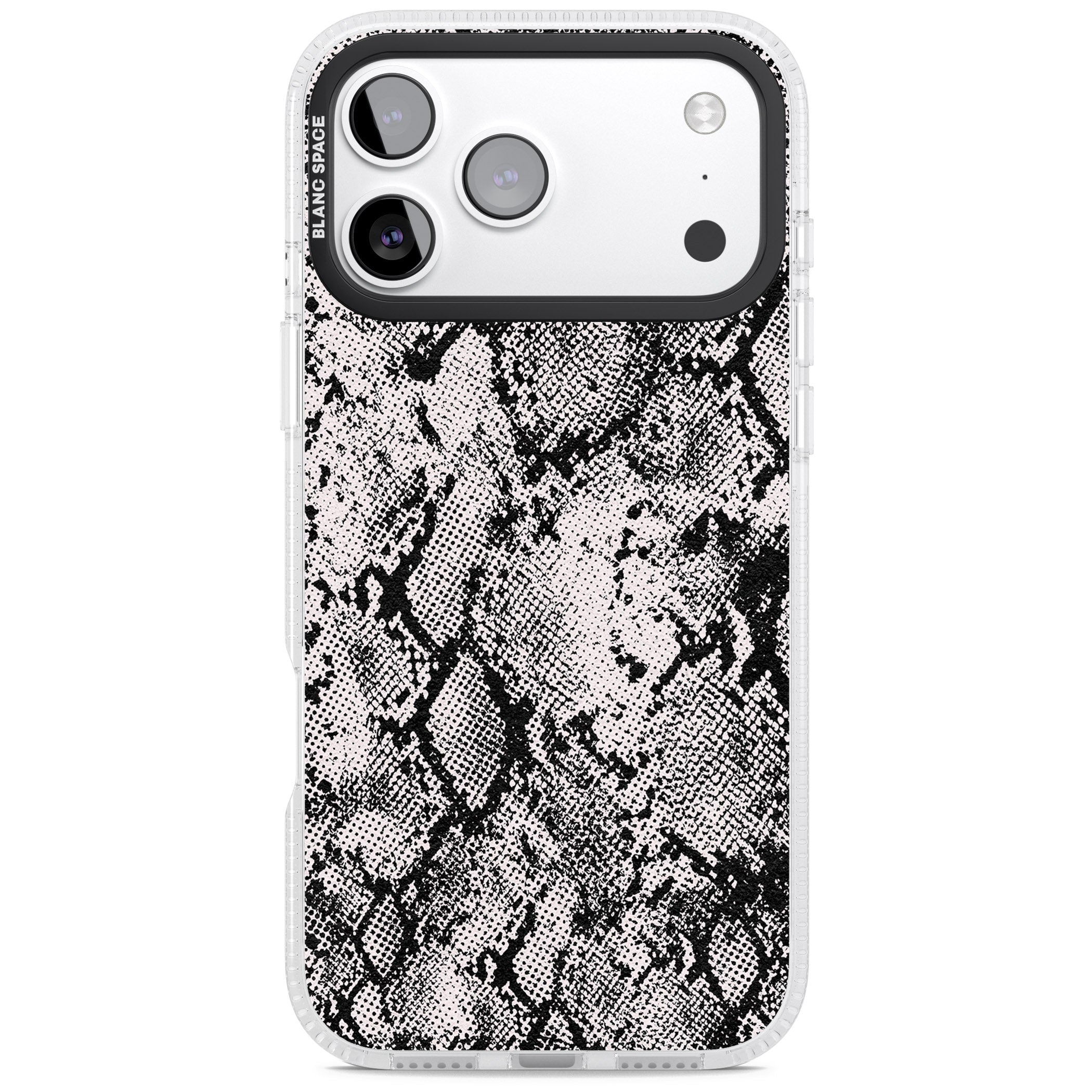 Pastel Snakeskin Grey iPhone 17 Pro Impact Air Clear Phone Case