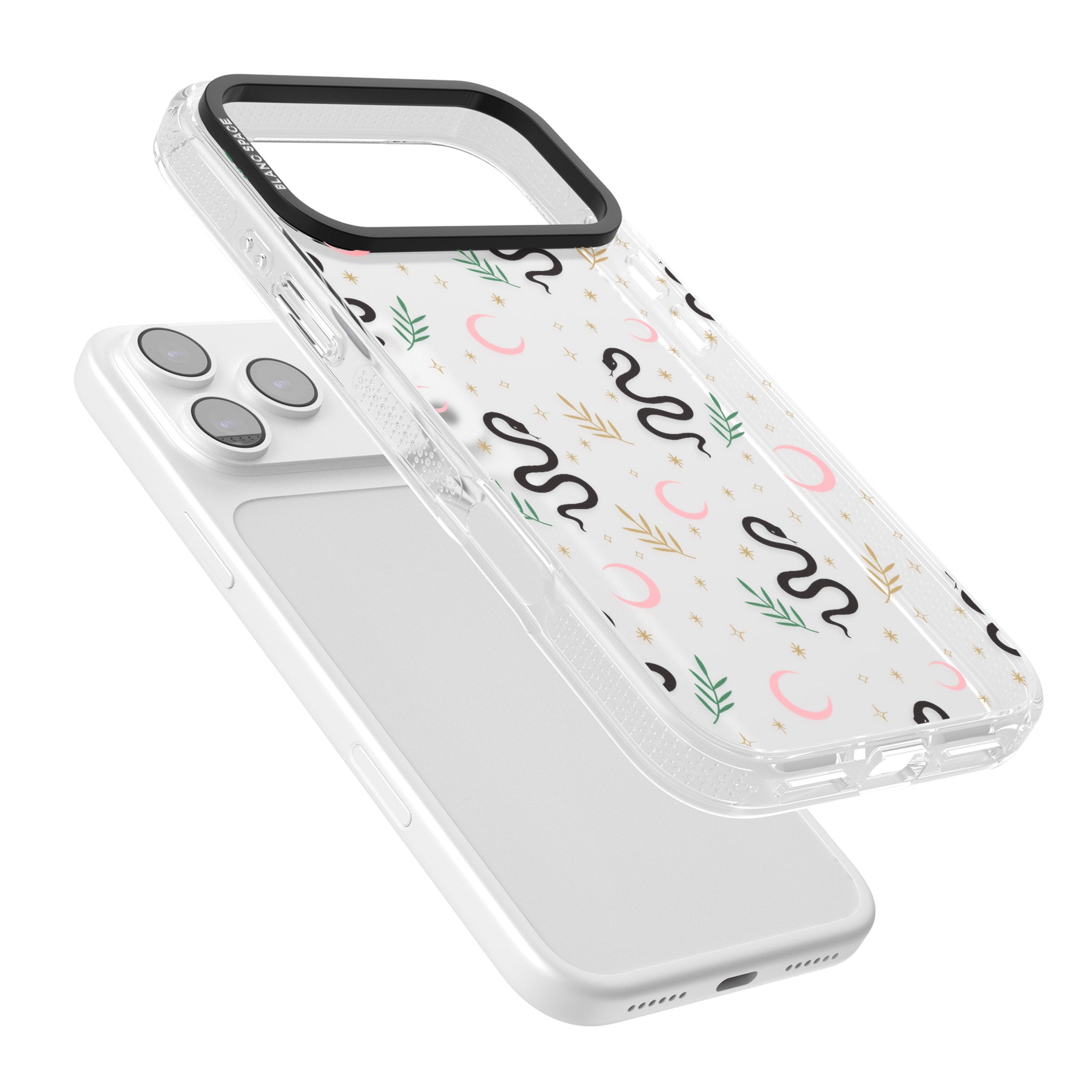 Snake & Moon Pattern iPhone 17 Pro Impact Air Clear Phone Case Colours