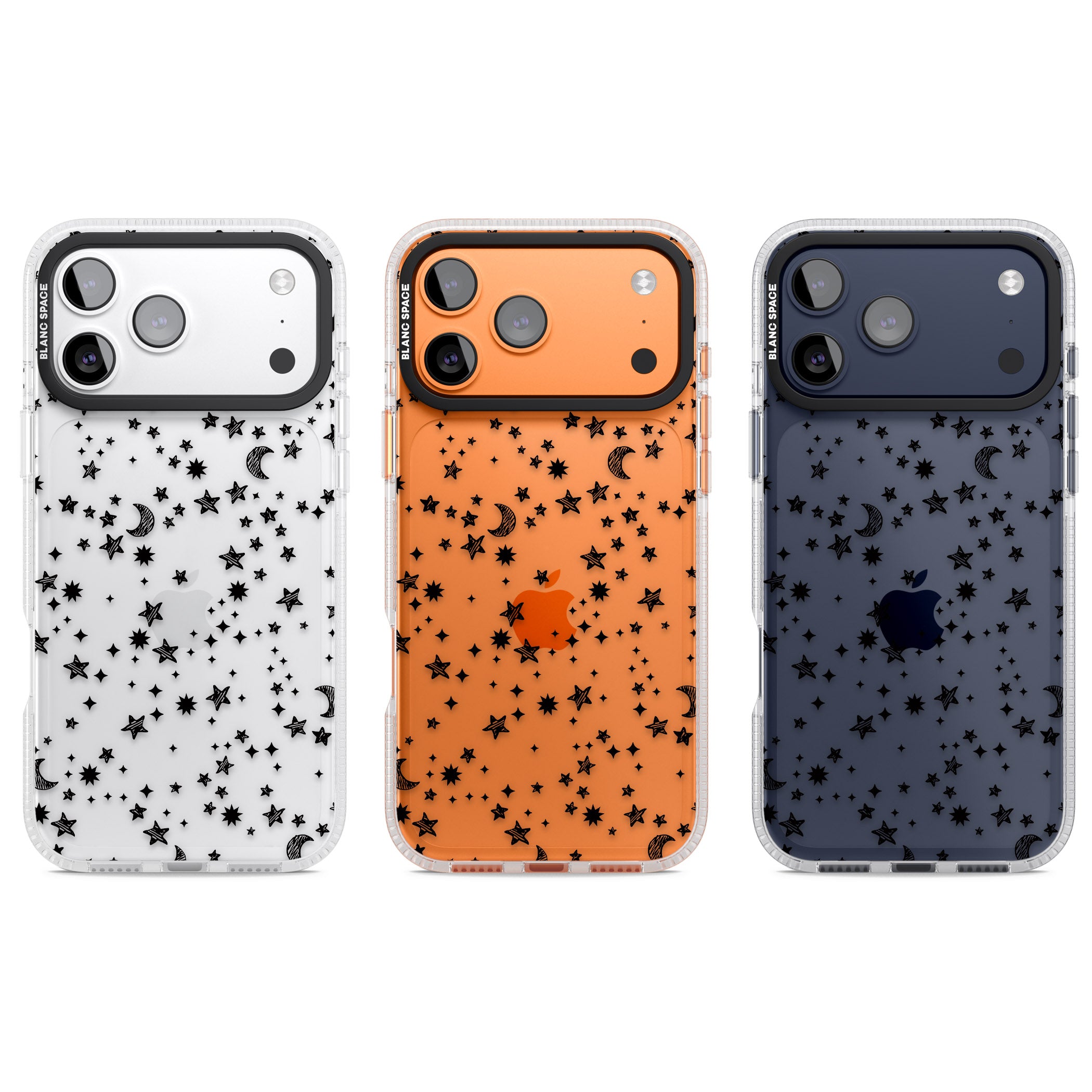 Black Cosmic Galaxy Pattern iPhone 17 Pro Impact Air Clear Phone Case APT Impact Protection