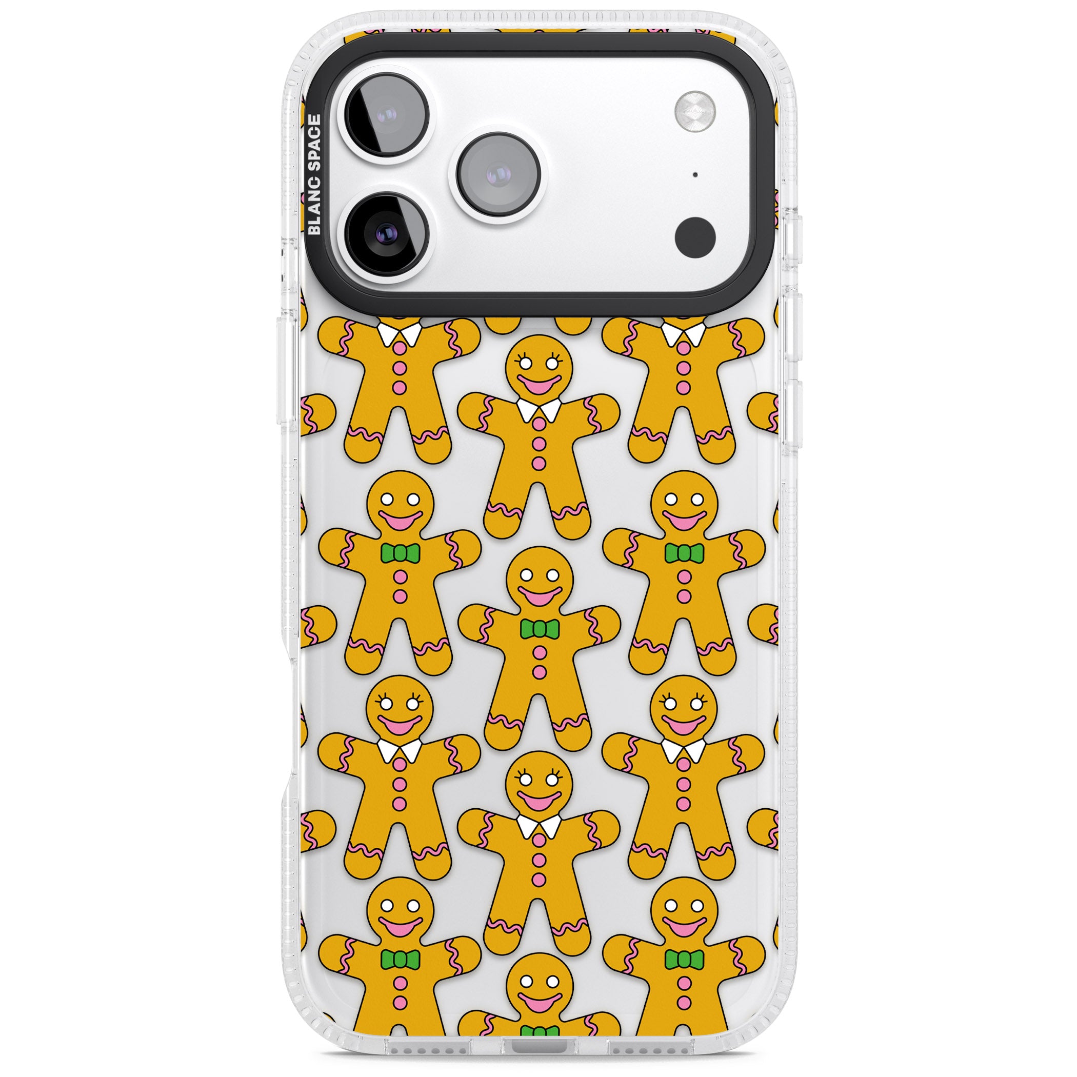 Gingerbread Cookie Pattern iPhone 17 Pro Impact Air Clear Phone Case