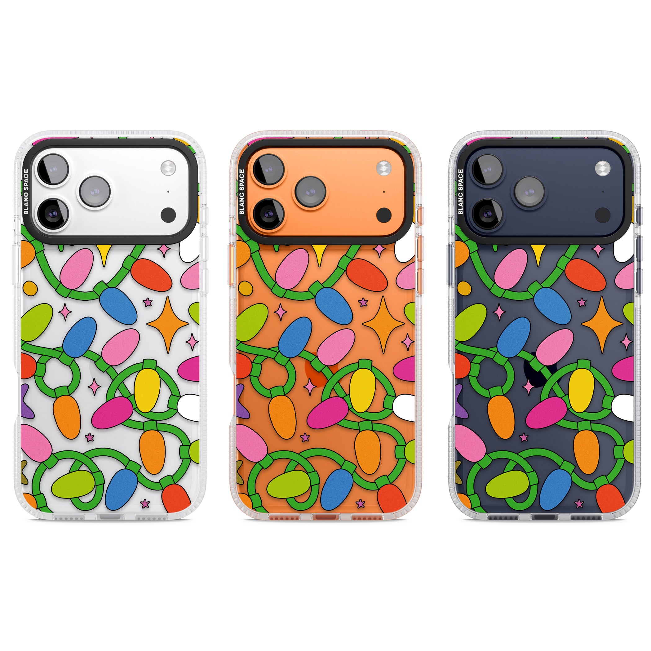 Festive Lights Pattern iPhone 17 Pro Impact Air Clear Phone Case APT Impact Protection