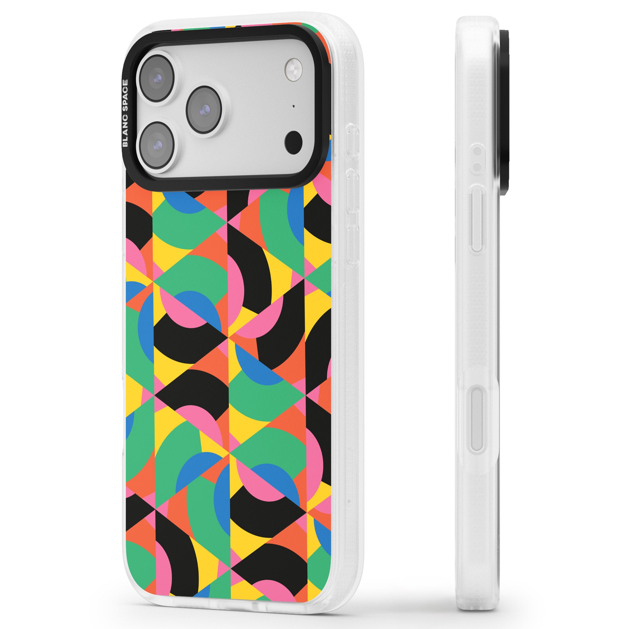 Abstract Carnival iPhone 17 Pro Impact Air Clear Phone Case Side Profile