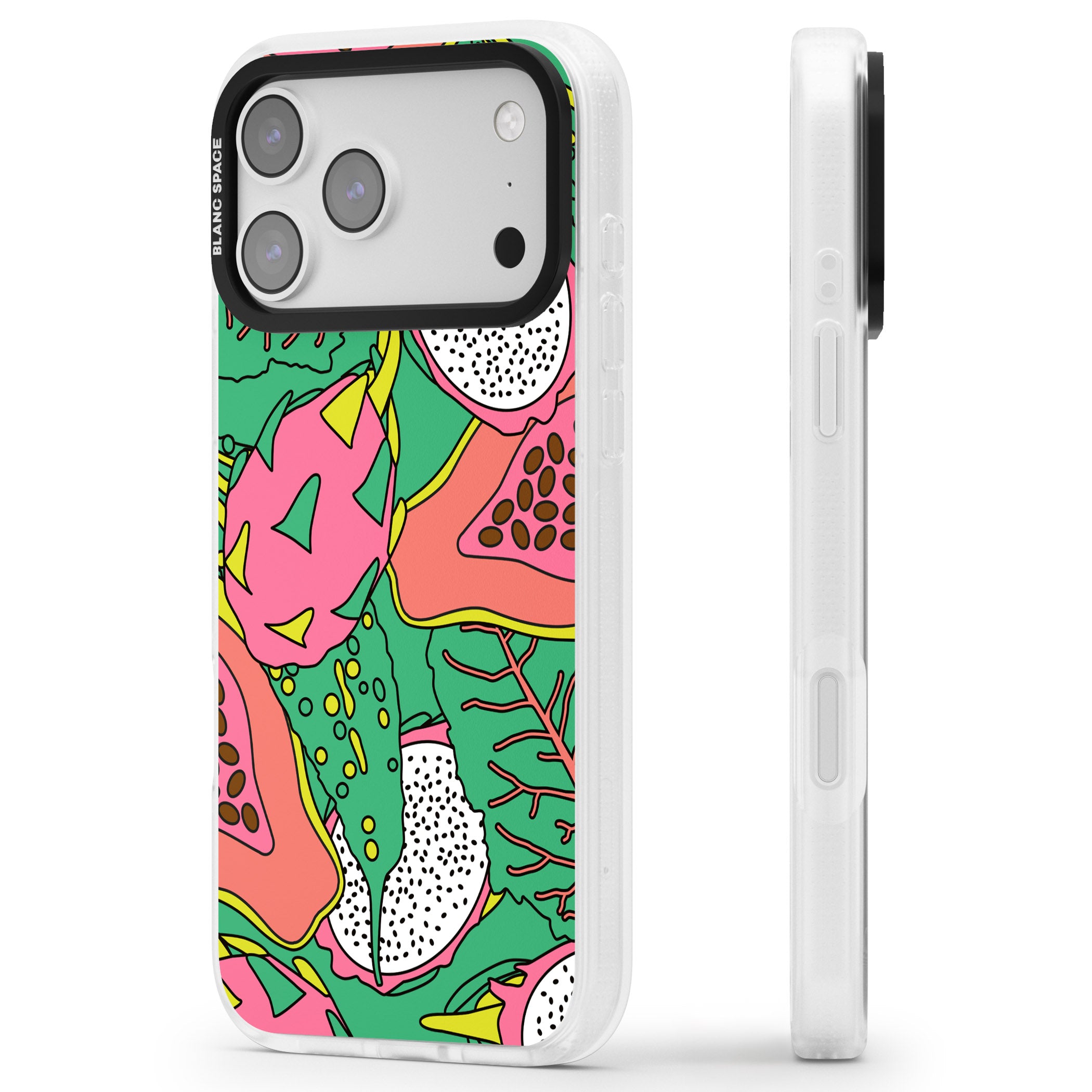 Psychedelic Salad iPhone 17 Pro Impact Air Clear Phone Case Side Profile