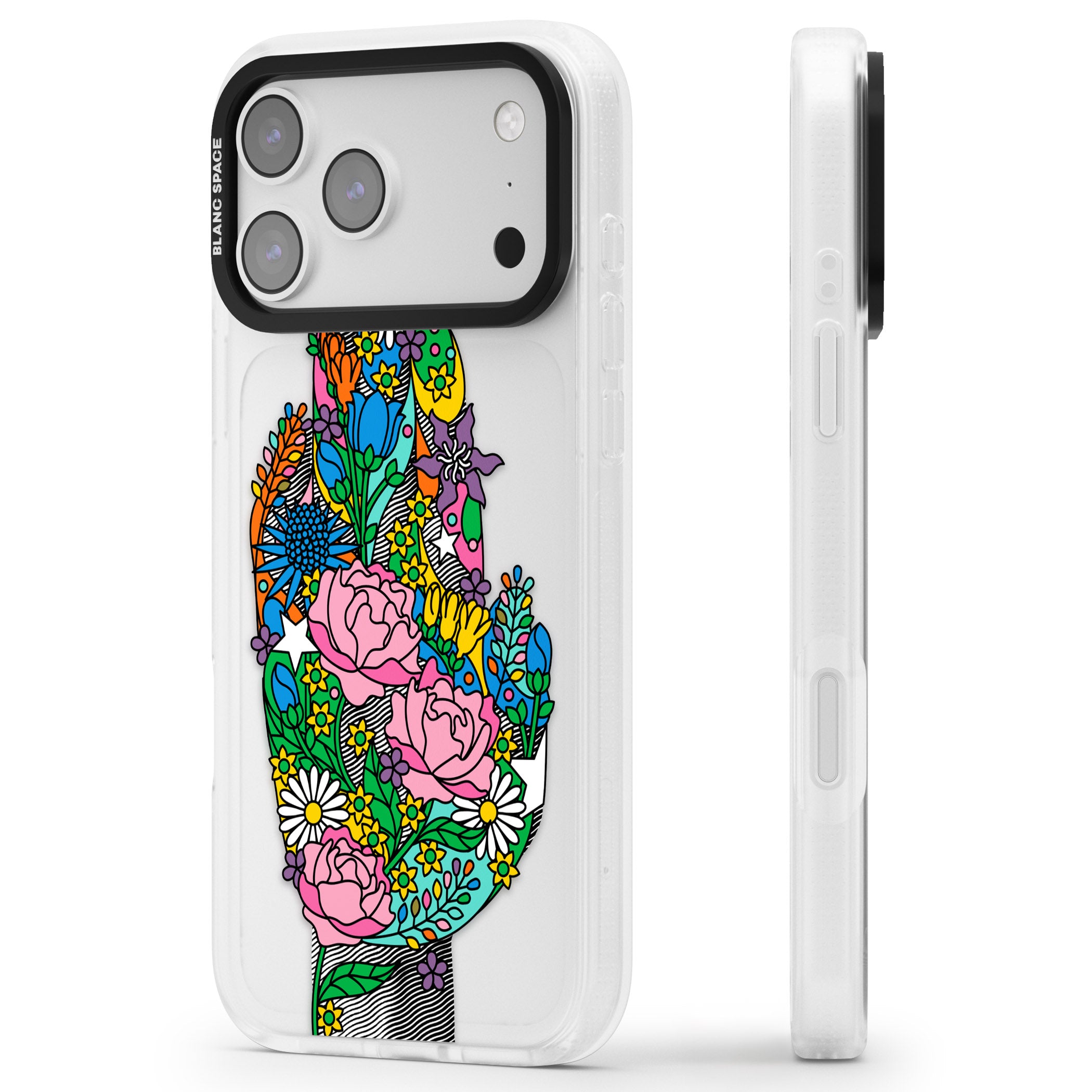 Garden Touch iPhone 17 Pro Impact Air Clear Phone Case Side Profile