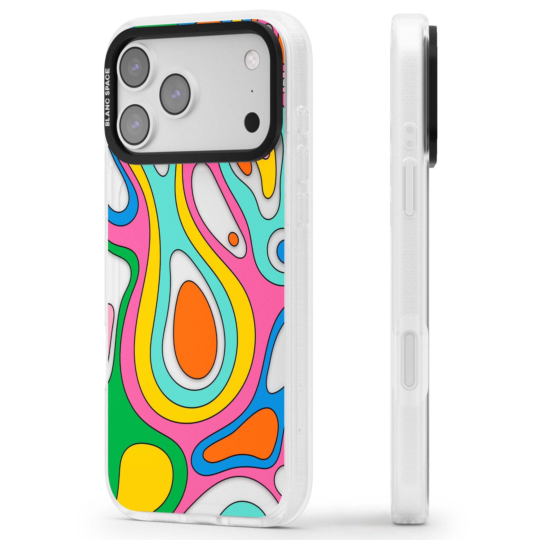 Dreams & Grooves iPhone 17 Pro Impact Air Clear Phone Case Side Profile