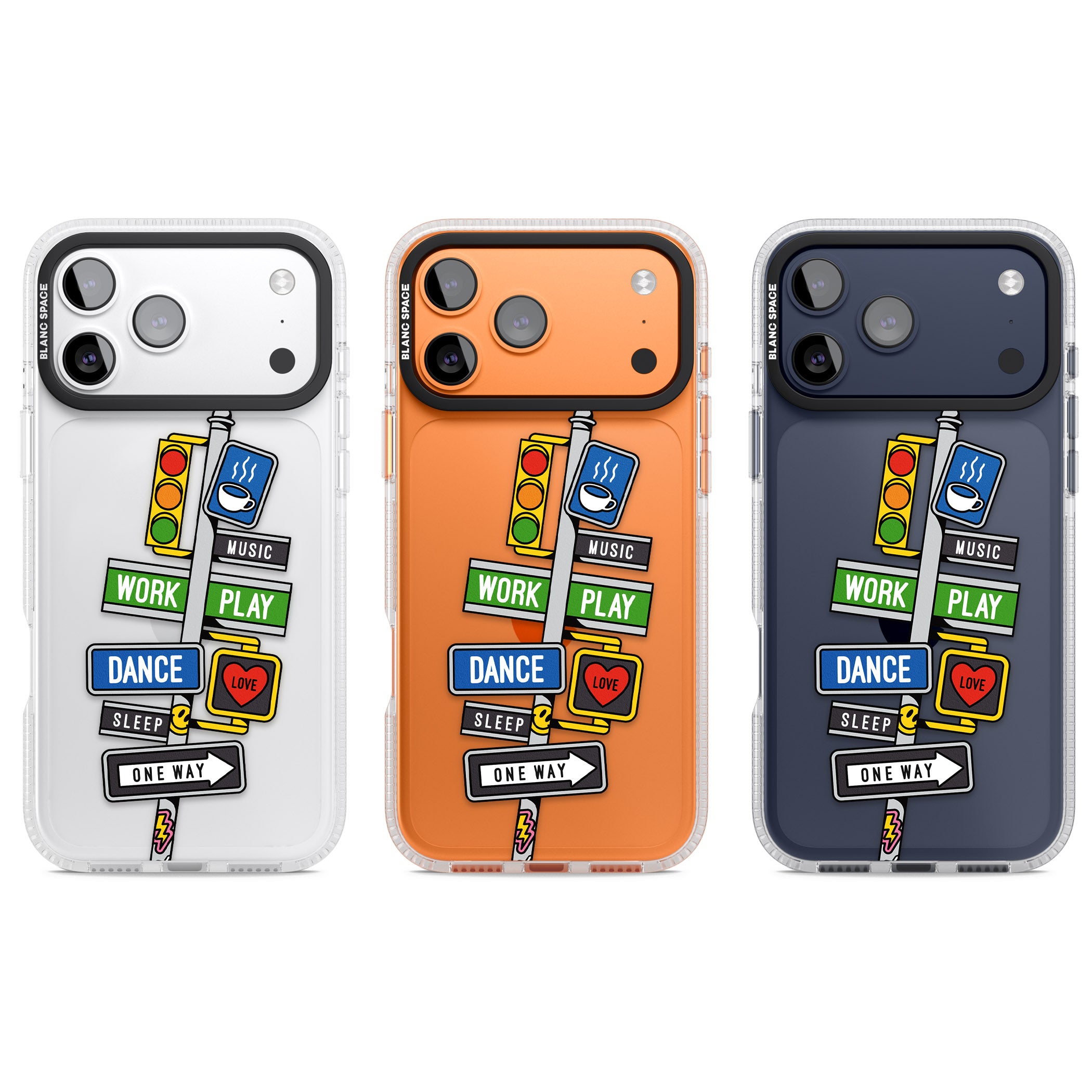 Mood Street Signs iPhone 17 Pro Impact Air Clear Phone Case APT Impact Protection