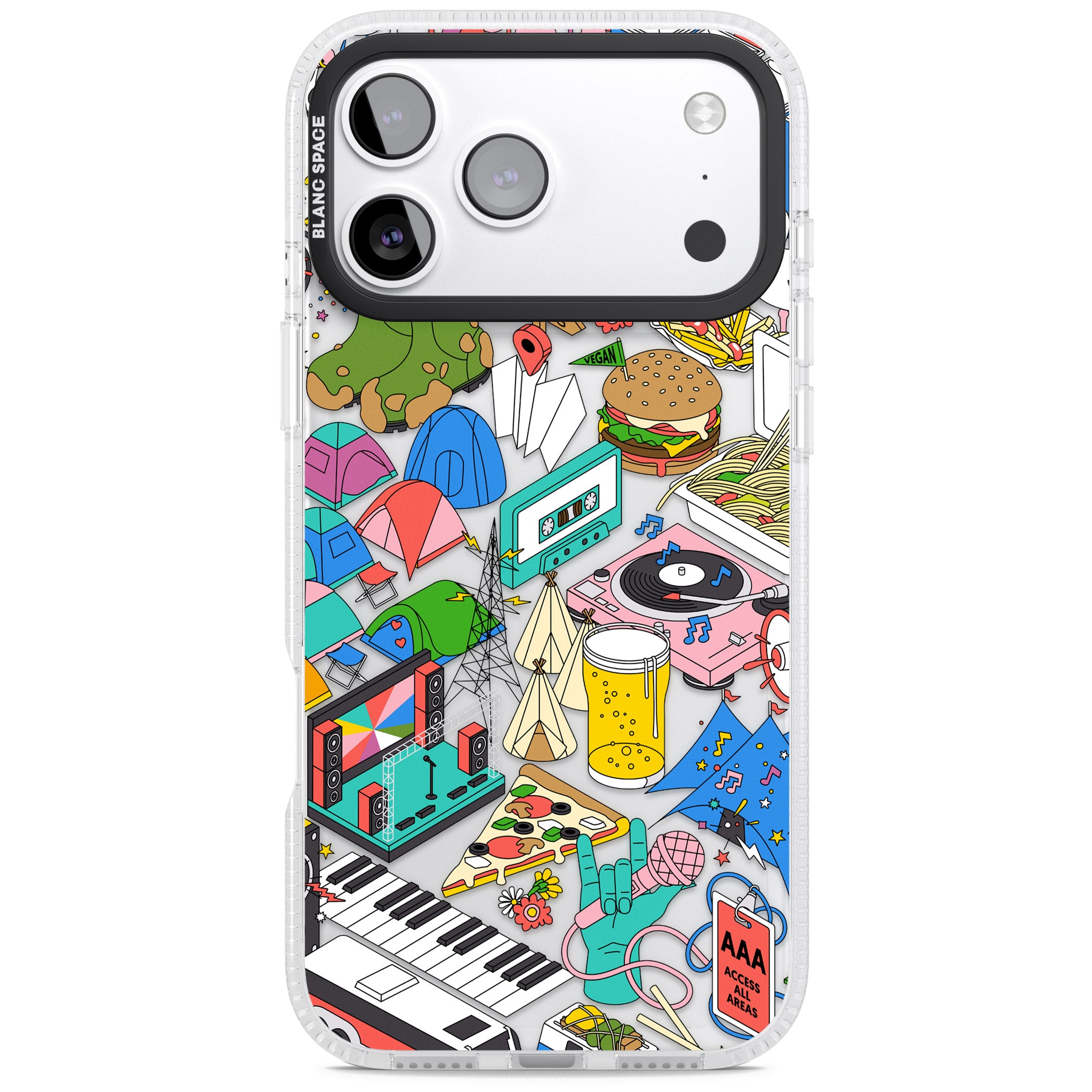 Festival Frenzy iPhone 17 Pro Impact Air Clear Phone Case