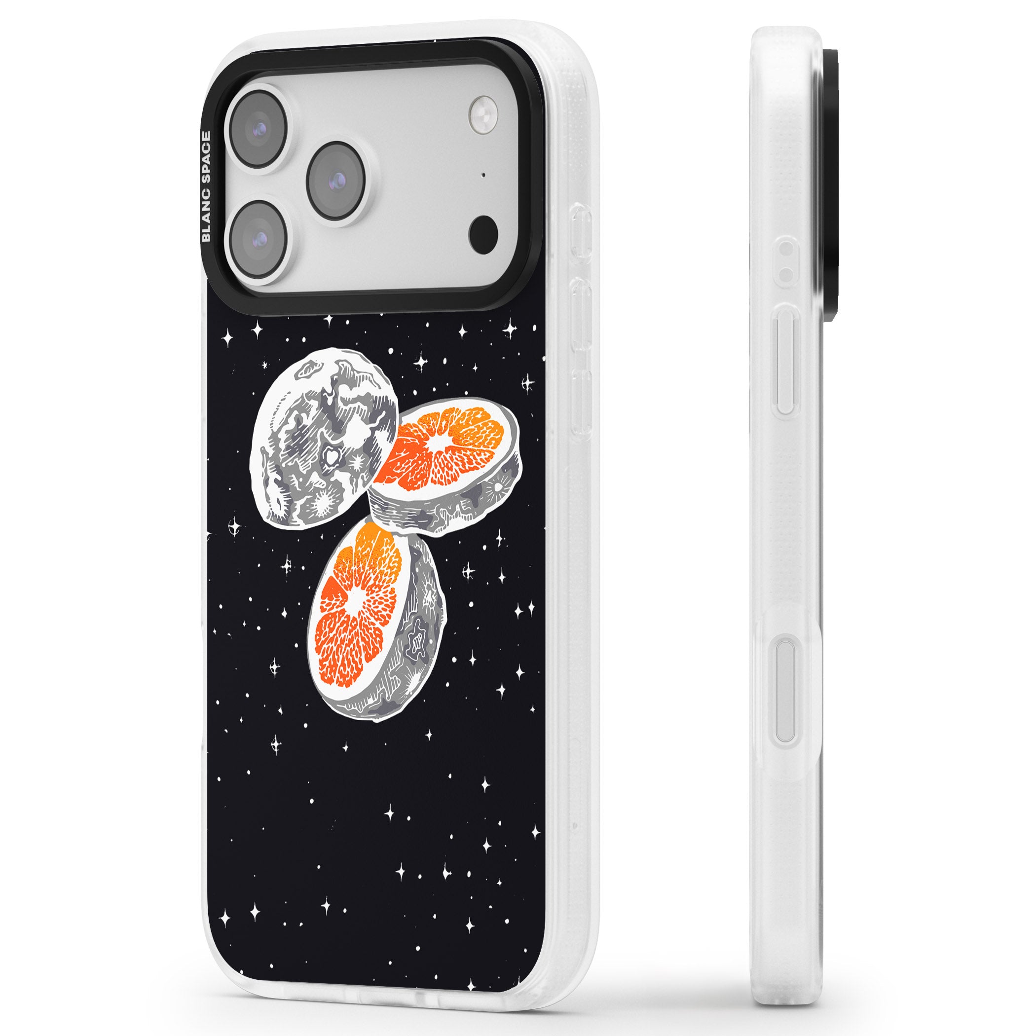 Blood Orange Moon iPhone 17 Pro Impact Air Clear Phone Case Side Profile