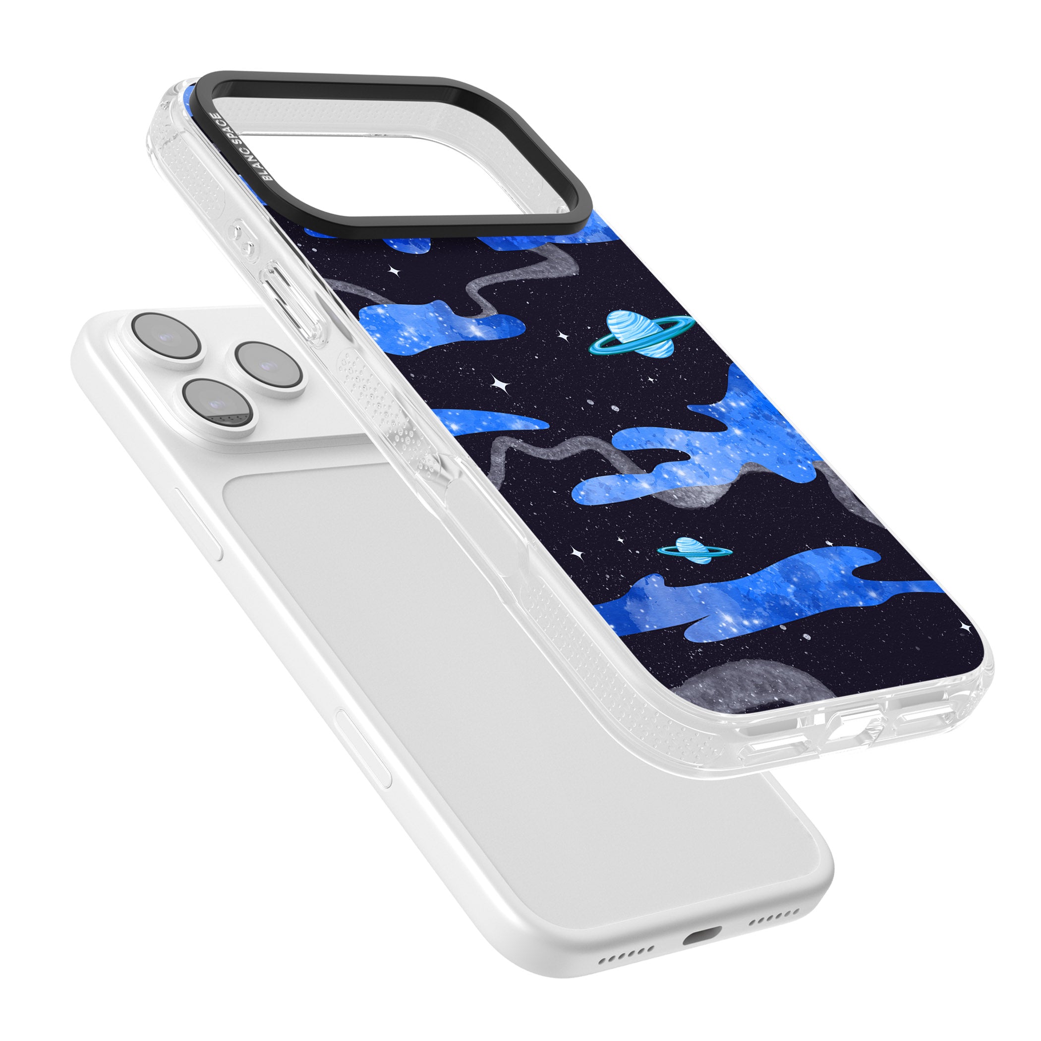 Blue Galaxy iPhone 17 Pro Impact Air Clear Phone Case Colours