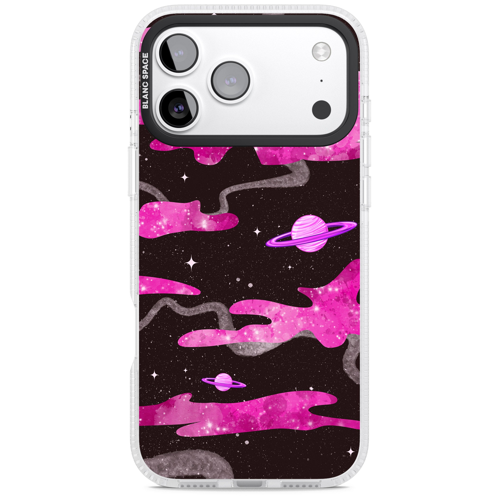 Pink Galaxy iPhone 17 Pro Impact Air Clear Phone Case