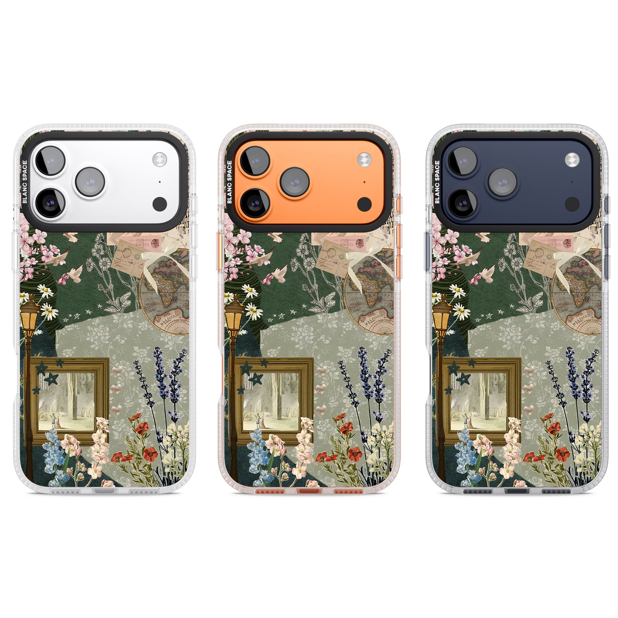 Vintage Spring Collage iPhone 17 Pro Impact Air Clear Phone Case APT Impact Protection