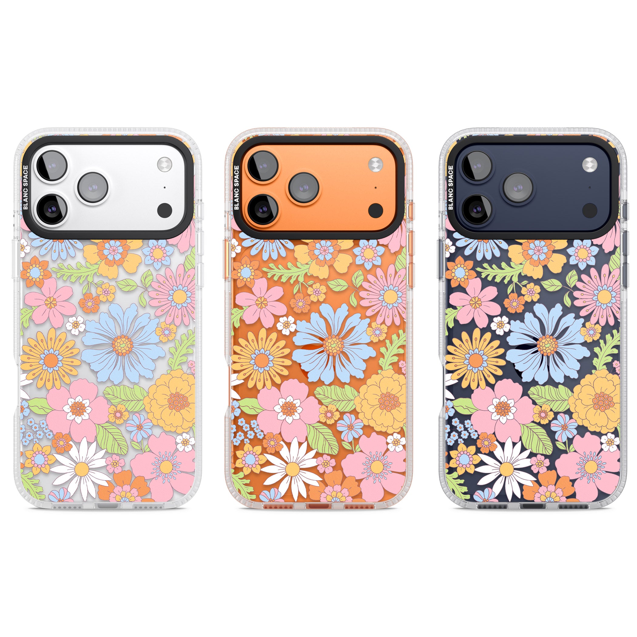 Pastel Flower Pattern iPhone 17 Pro Impact Air Clear Phone Case APT Impact Protection