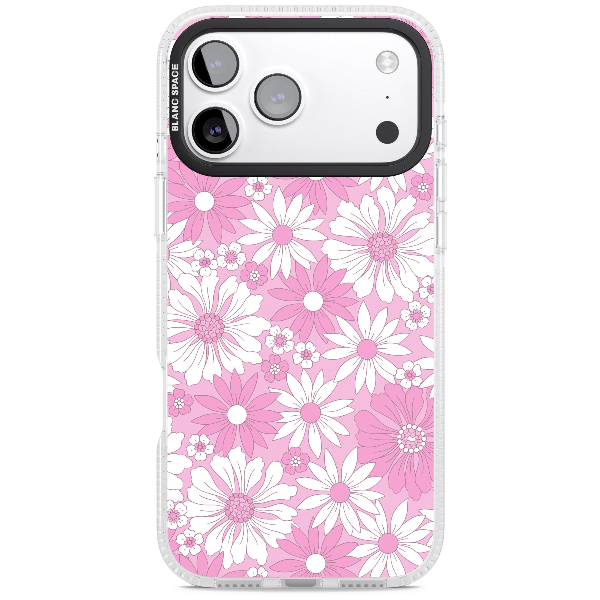 Pink White Flowers iPhone 17 Pro Impact Air Clear Phone Case