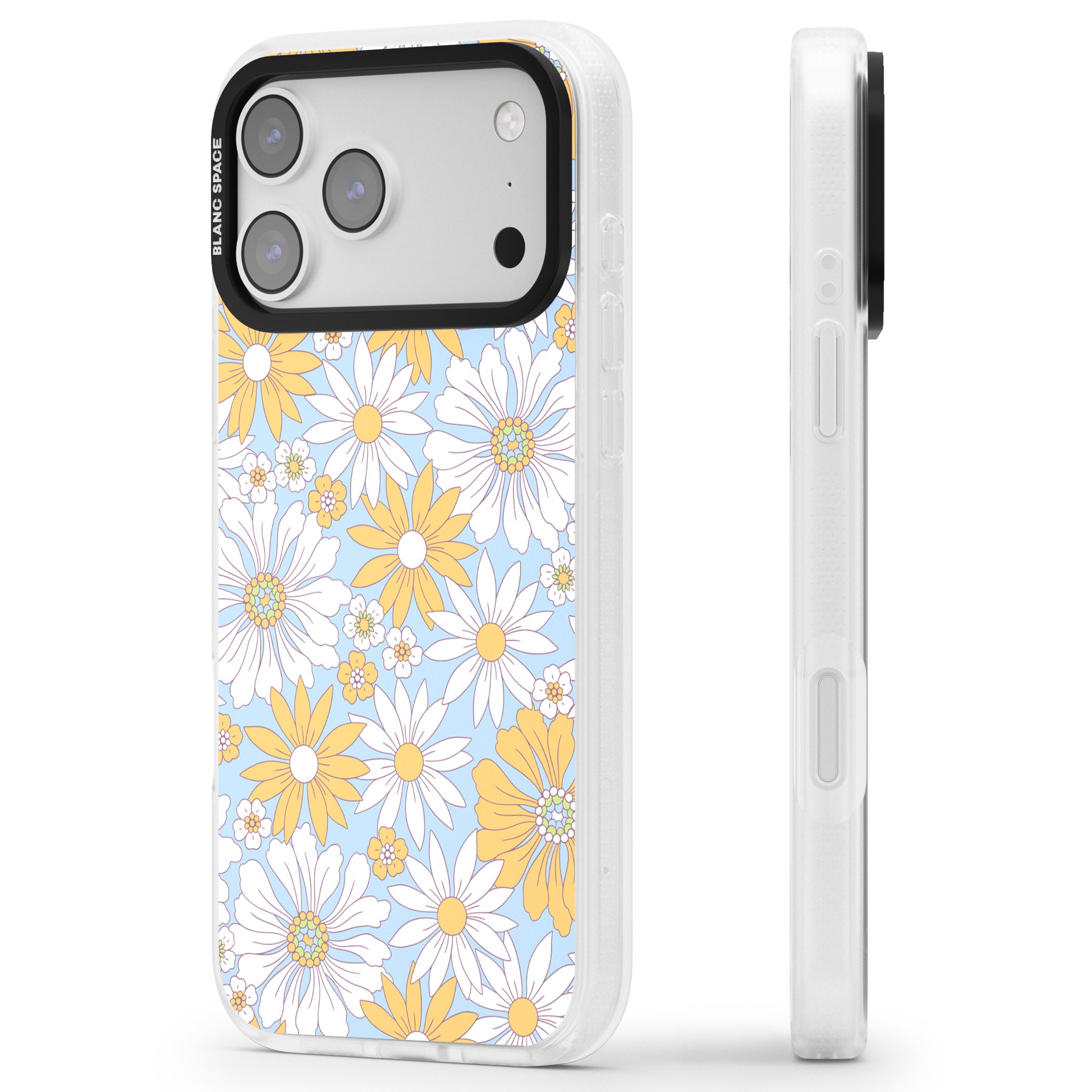 Summers Day Flower Mix iPhone 17 Pro Impact Air Clear Phone Case Side Profile