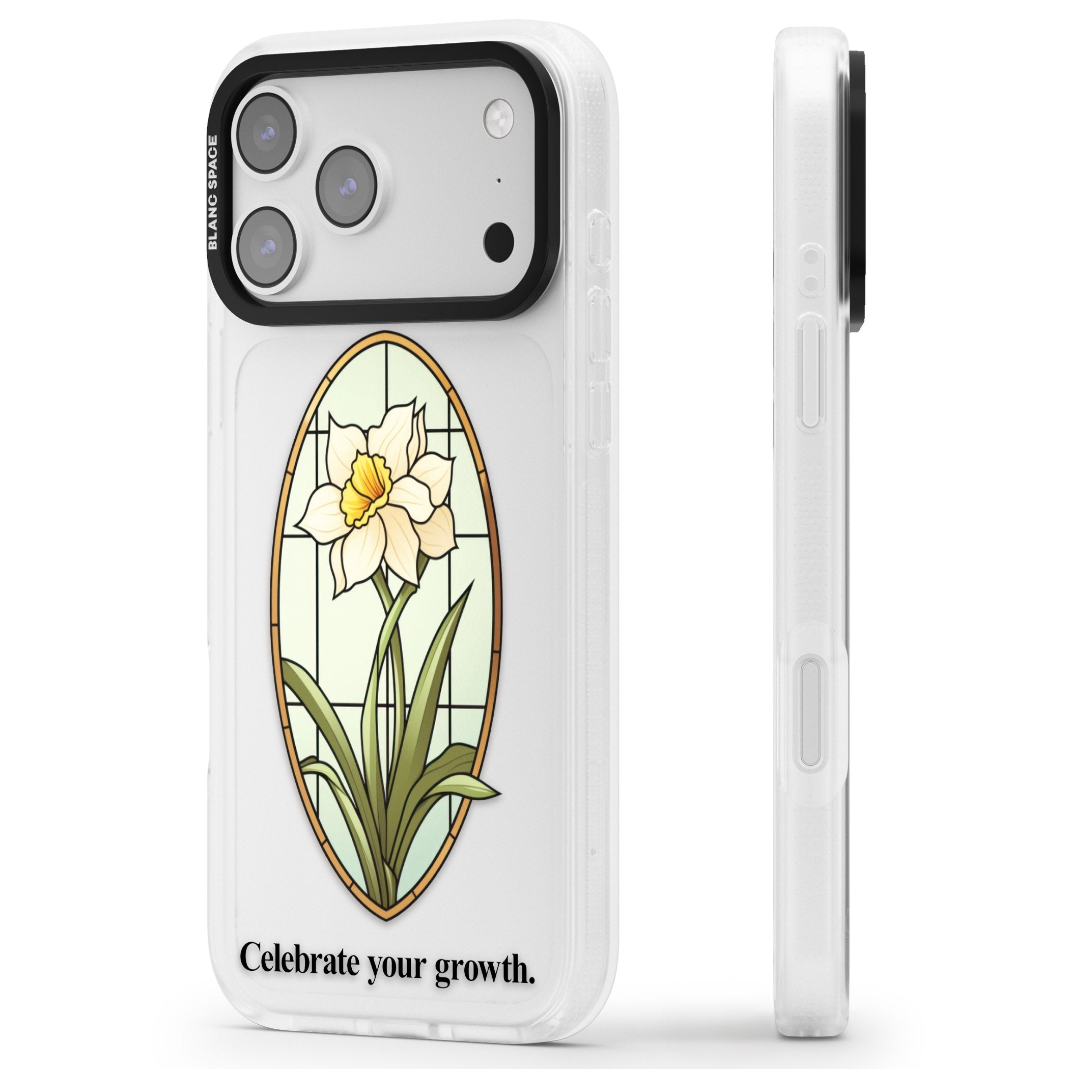 Celebrate Your Growth iPhone 17 Pro Impact Air Clear Phone Case Side Profile