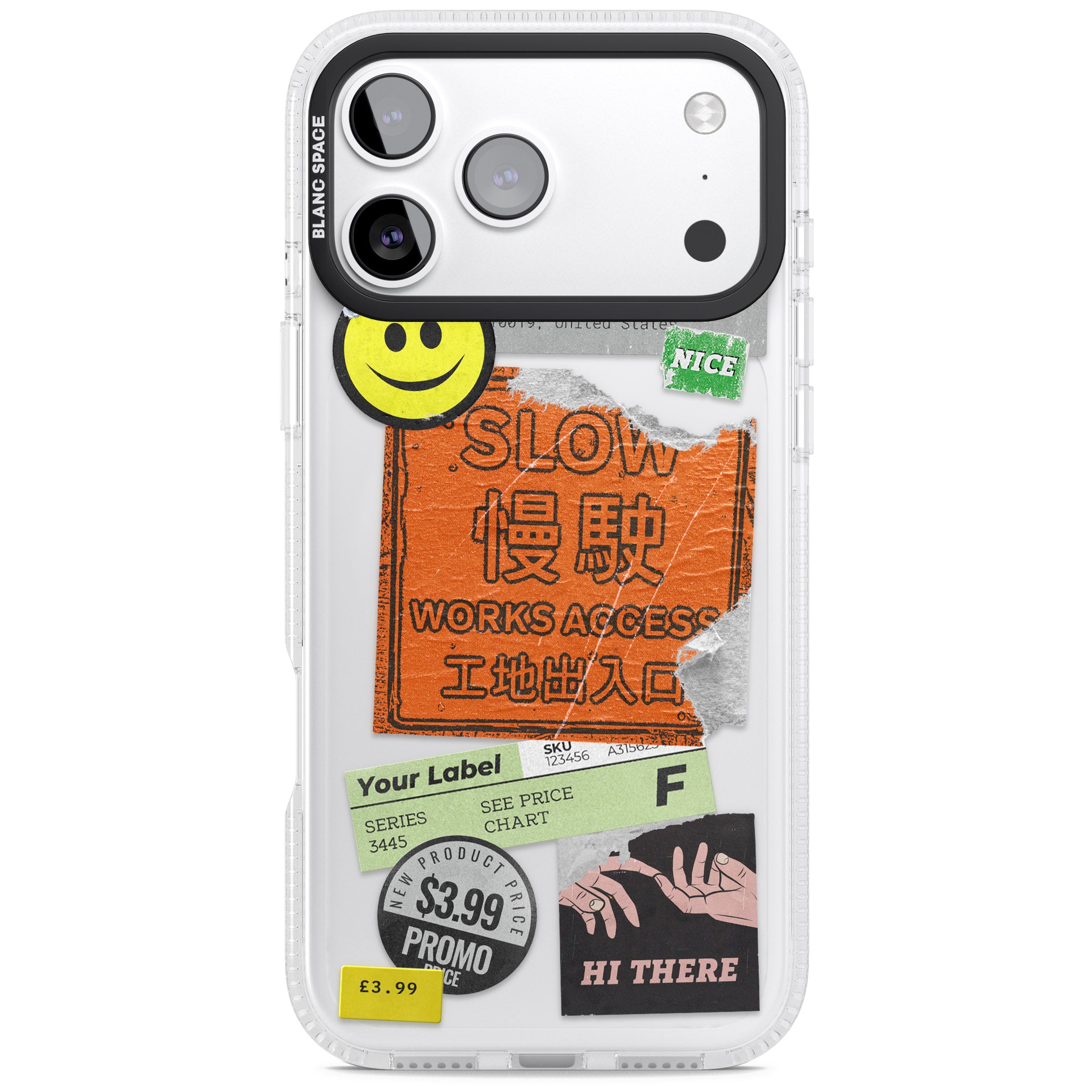 Kanji Signs Sticker Mix iPhone 17 Pro Impact Air Clear Phone Case