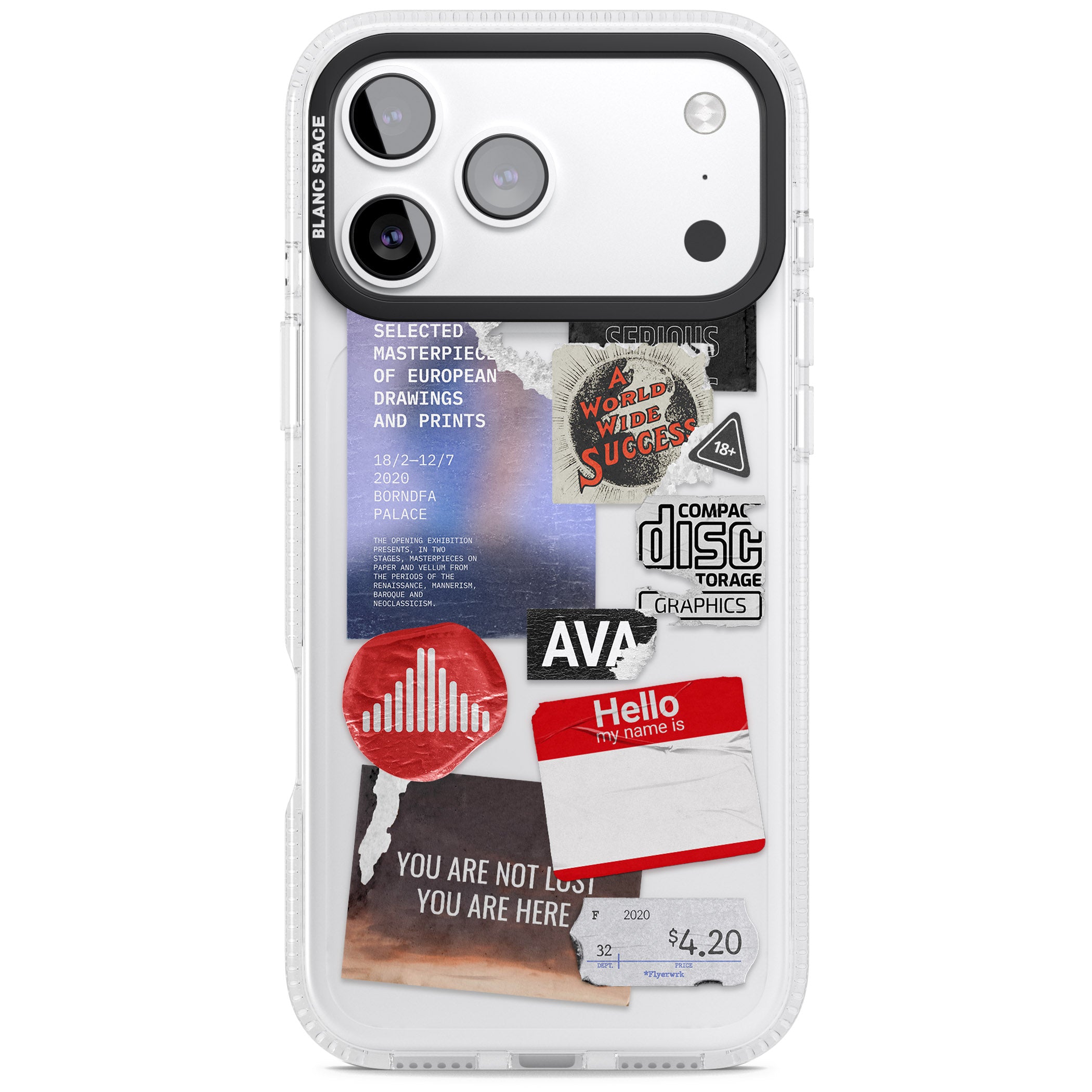Red & Black Sticker Mix iPhone 17 Pro Impact Air Clear Phone Case