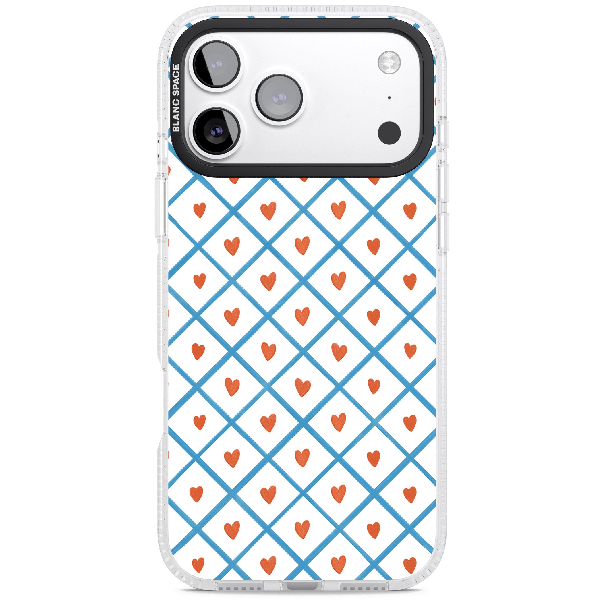 Lattice Love Hearts iPhone 17 Pro Impact Air Clear Phone Case