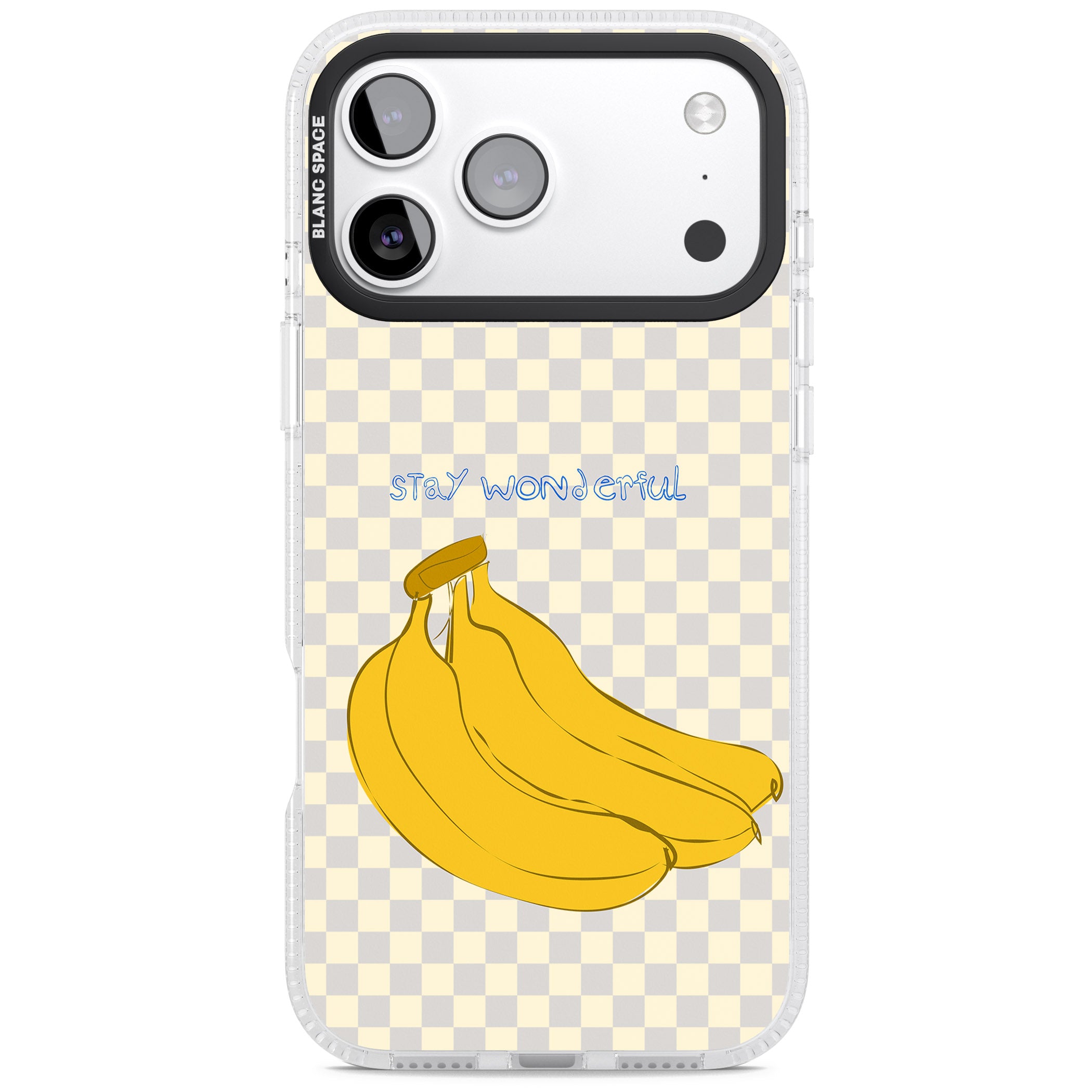 Stay Wonderful Banana iPhone 17 Pro Impact Air Clear Phone Case