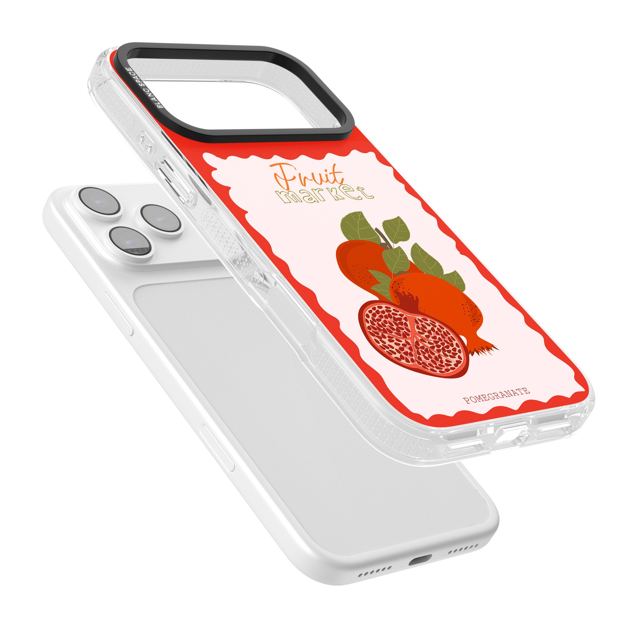 Fruit Market Pomegranate iPhone 17 Pro Impact Air Clear Phone Case Colours