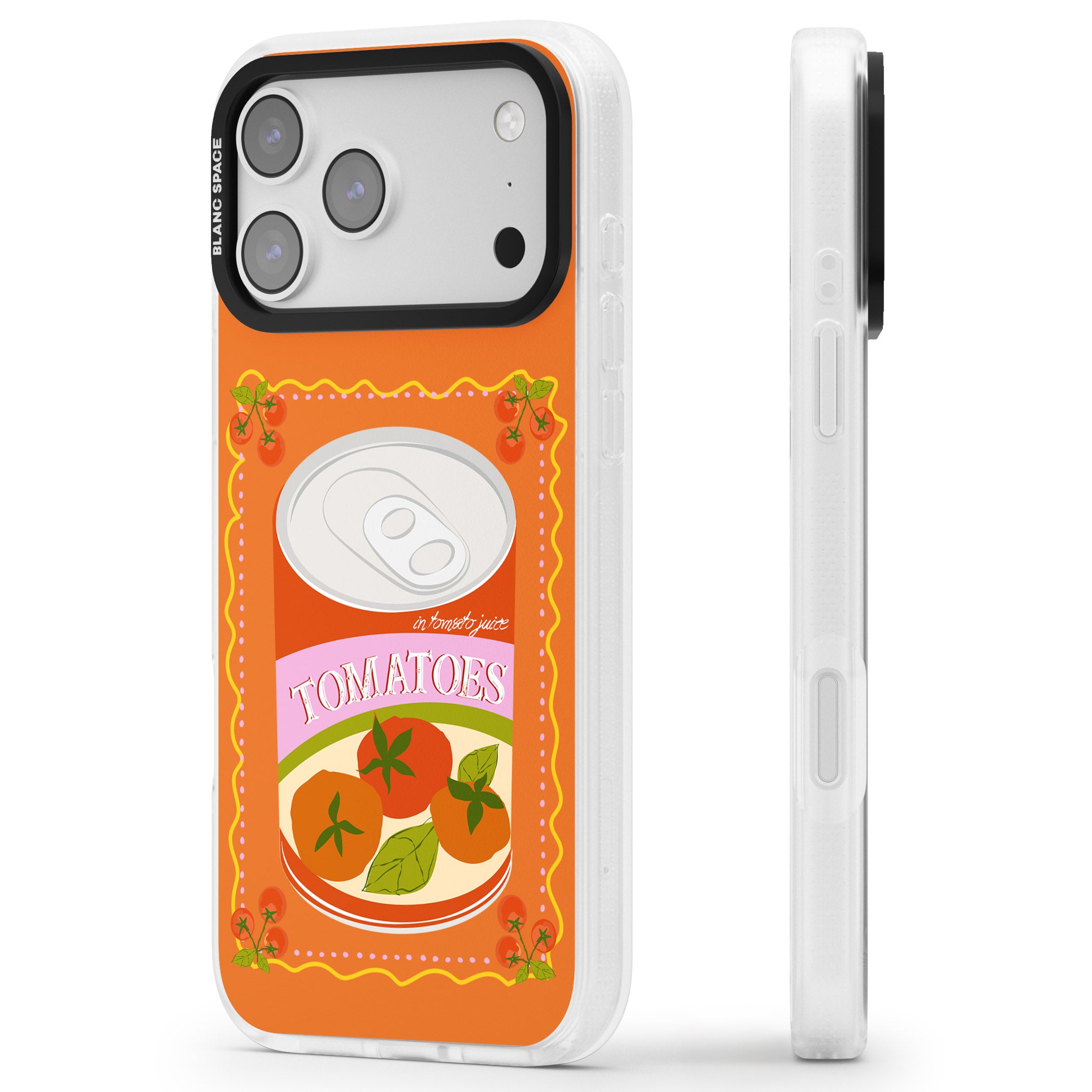 Tomato Soup Can iPhone 17 Pro Impact Air Clear Phone Case Side Profile