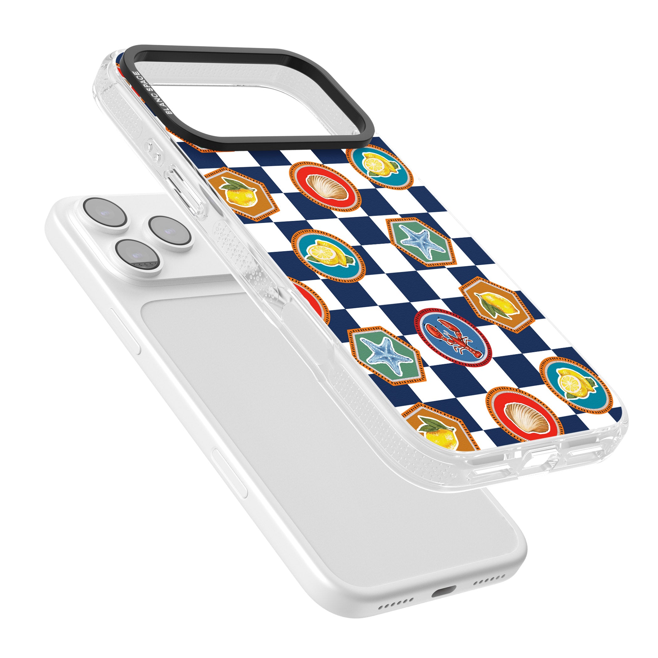 Coastal Check Pattern iPhone 17 Pro Impact Air Clear Phone Case Colours