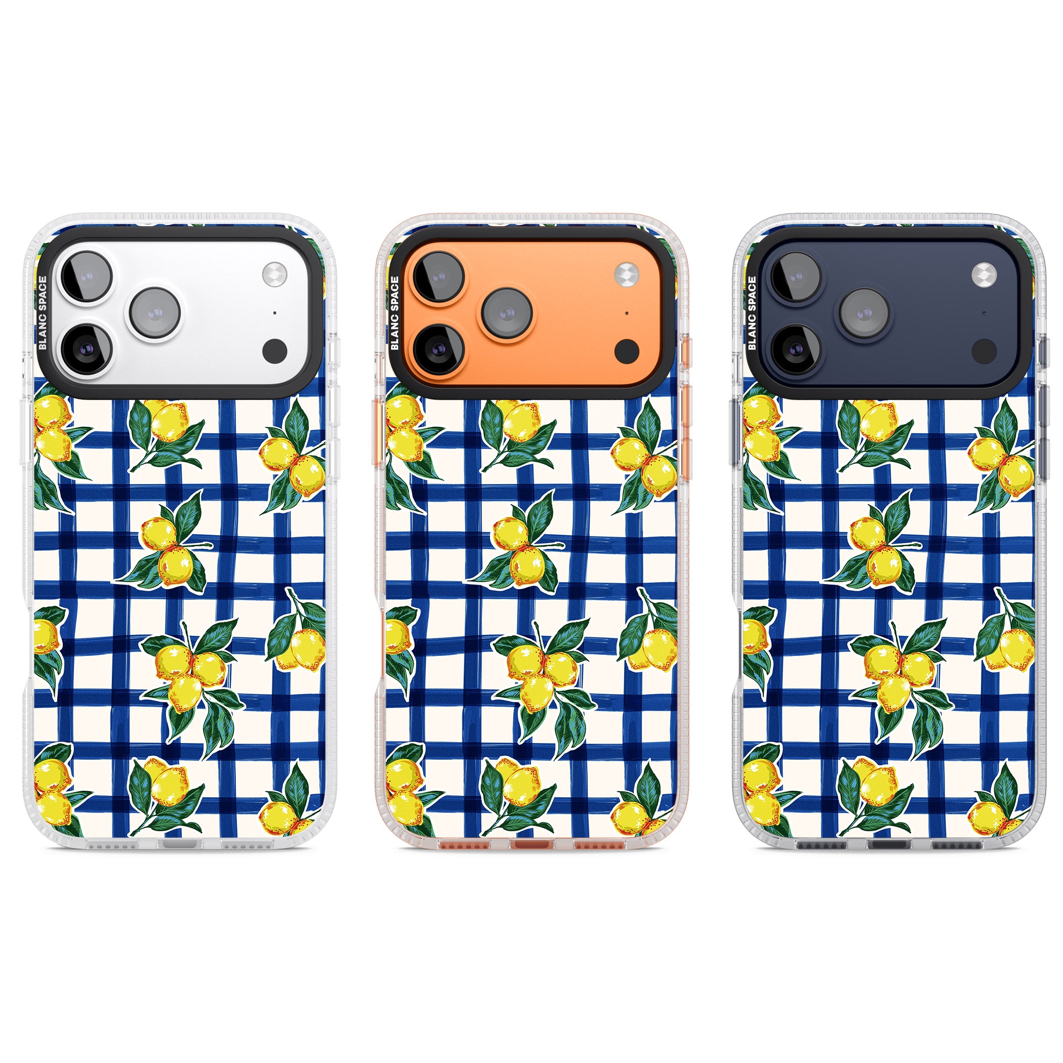 Lemon Gingham iPhone 17 Pro Impact Air Clear Phone Case APT Impact Protection
