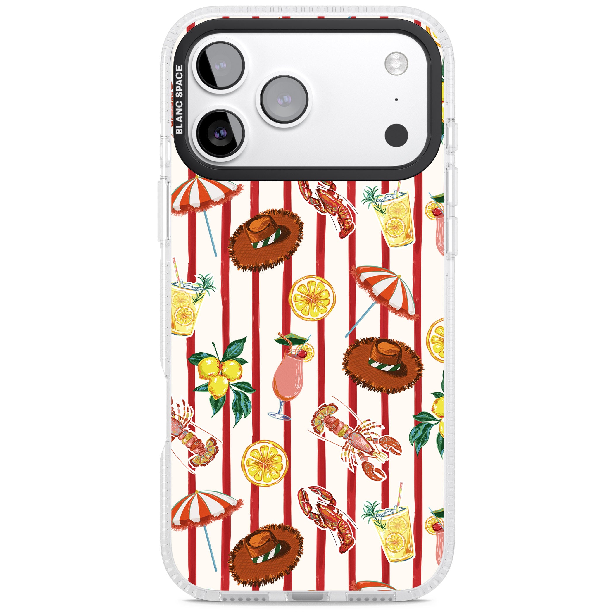 Italian Beach Pattern iPhone 17 Pro Impact Air Clear Phone Case