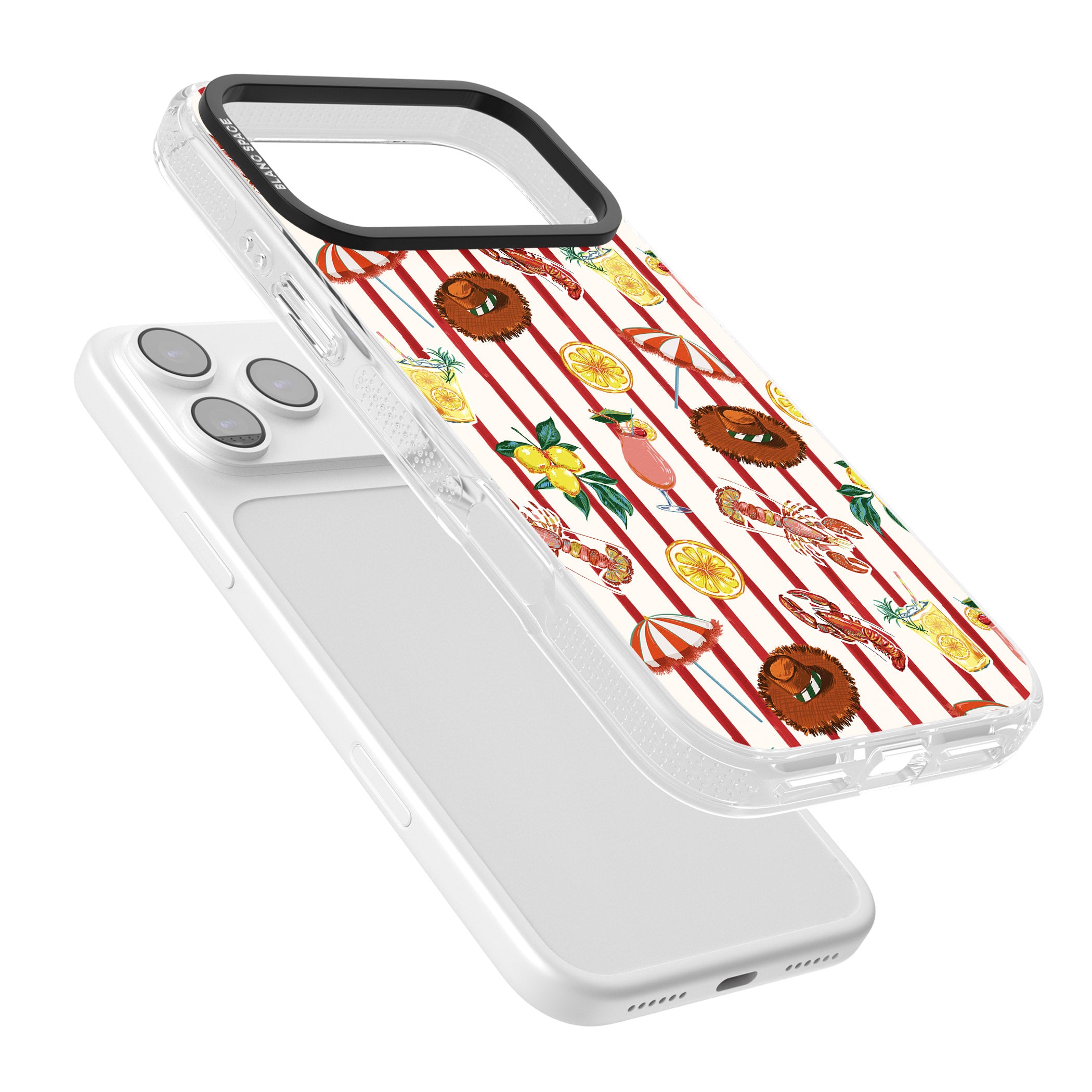 Italian Beach Pattern iPhone 17 Pro Impact Air Clear Phone Case Colours