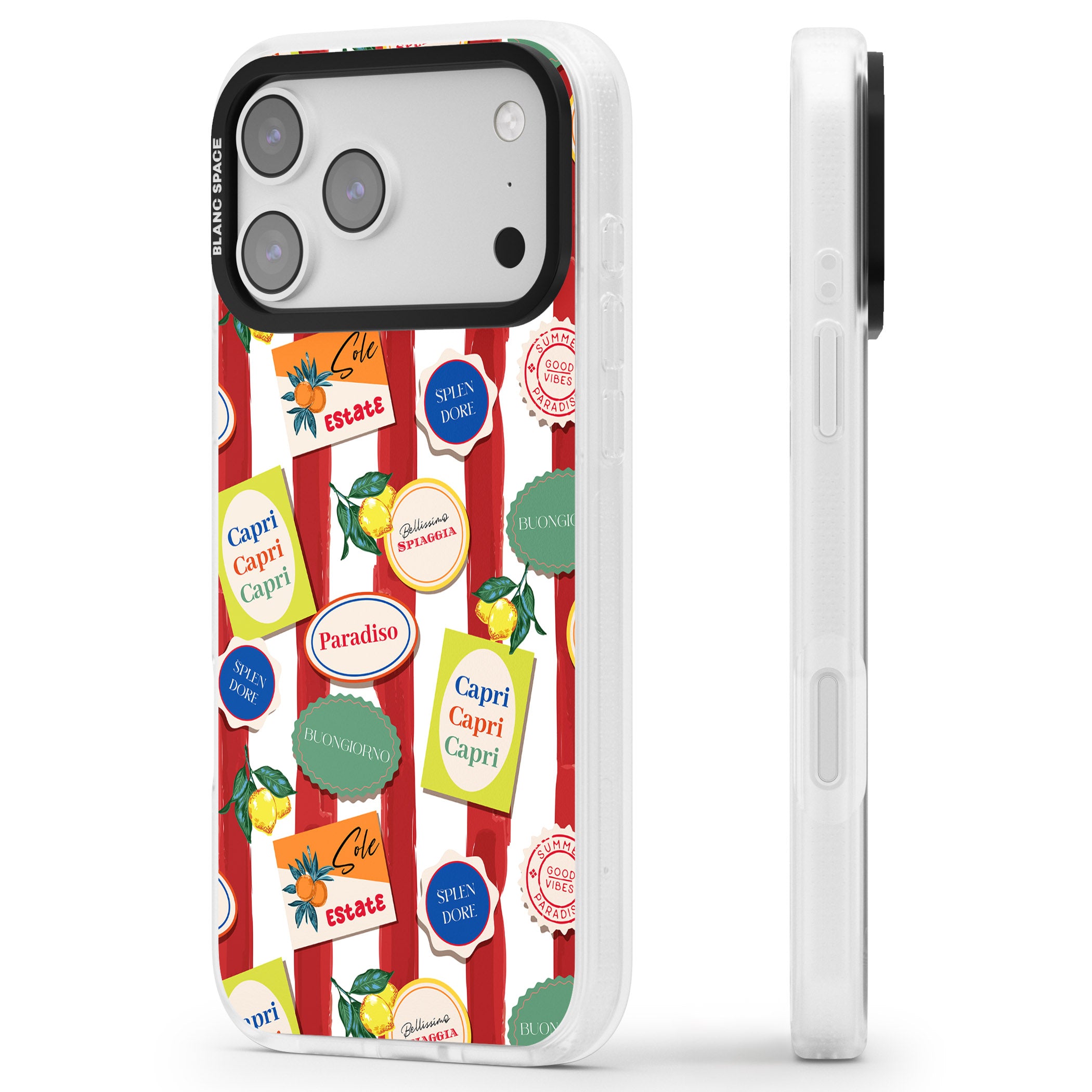 Capri iPhone 17 Pro Impact Air Clear Phone Case Side Profile