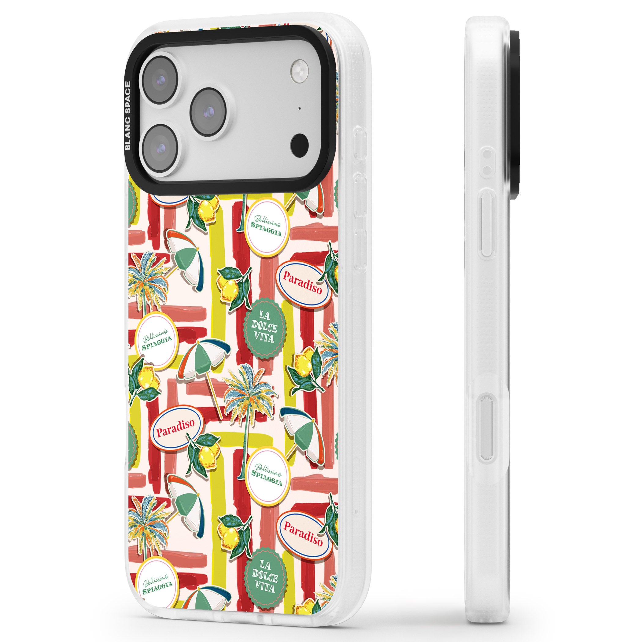 Paradiso Vibes iPhone 17 Pro Impact Air Clear Phone Case Side Profile