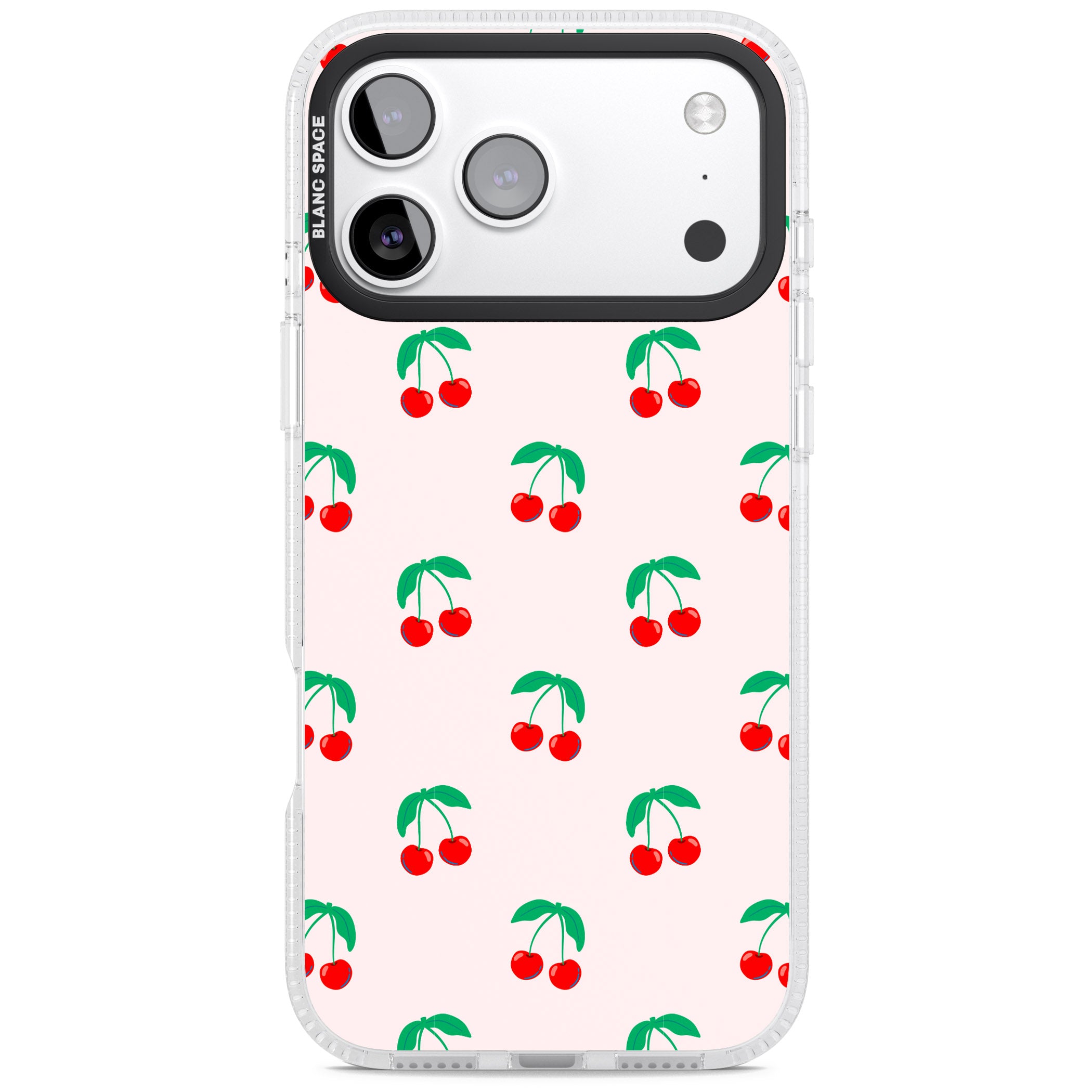 Cute Cherry Pattern iPhone 17 Pro Impact Air Clear Phone Case
