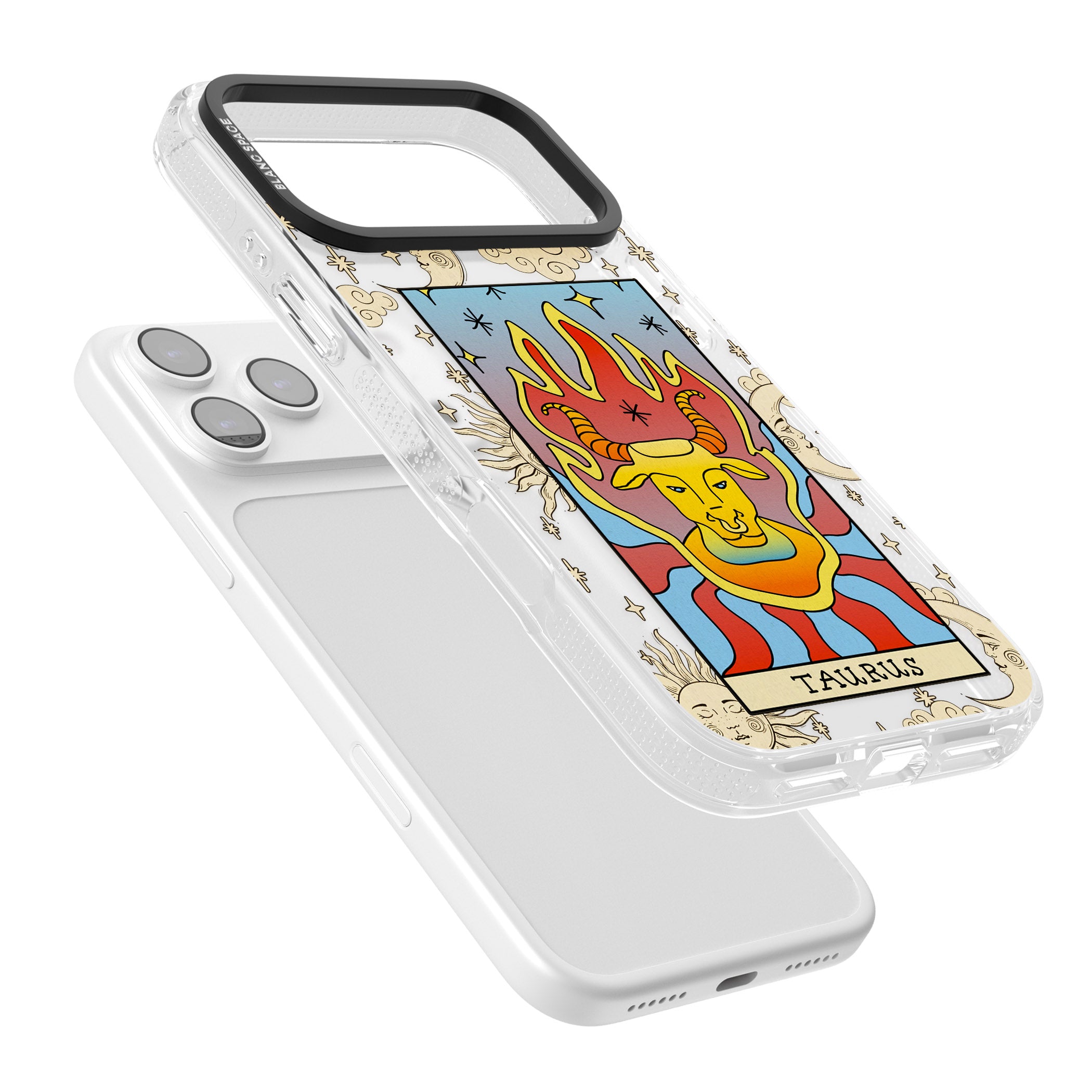 Celestial Zodiac Taurus iPhone 17 Pro Impact Air Clear Phone Case Colours