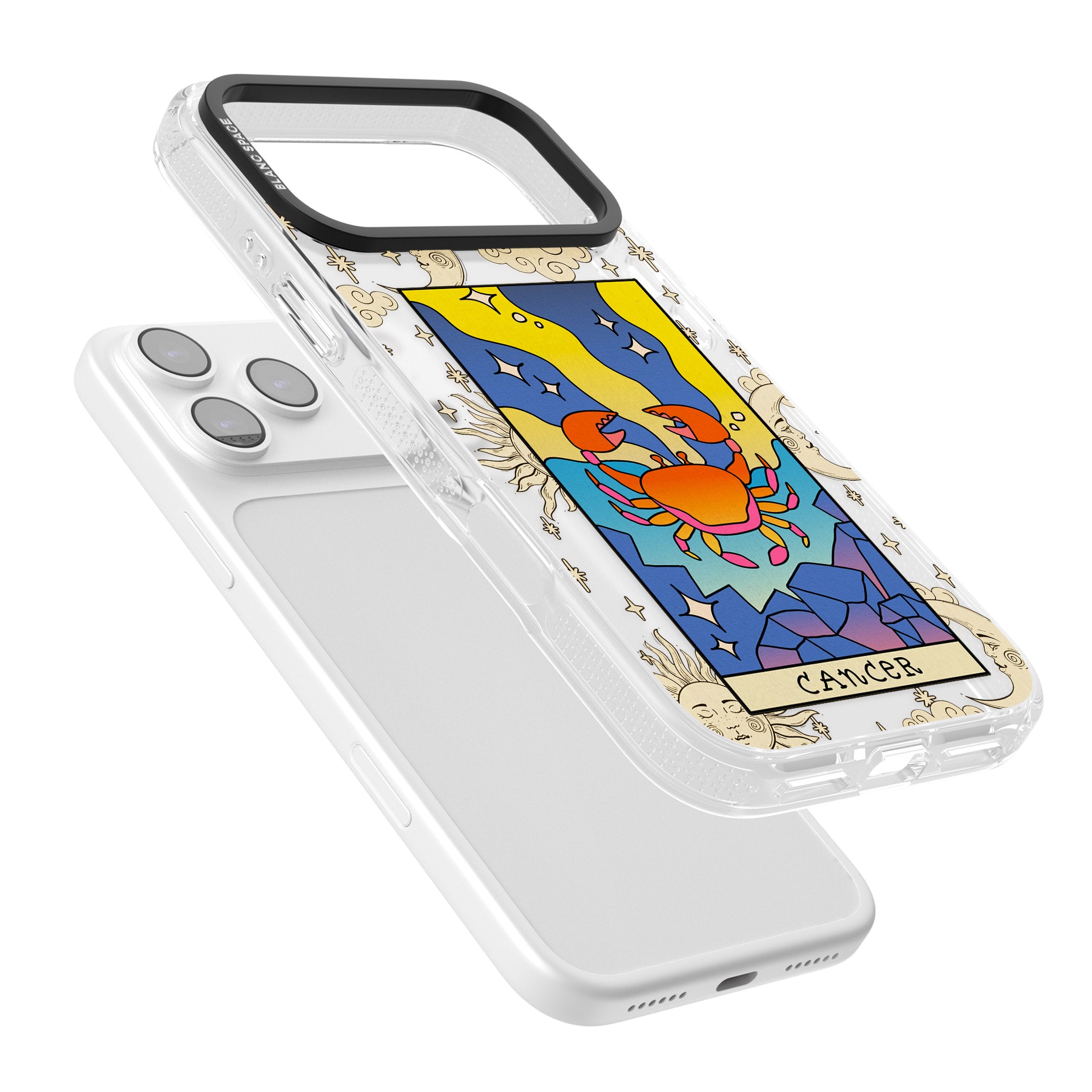 Celestial Zodiac Cancer iPhone 17 Pro Impact Air Clear Phone Case Colours