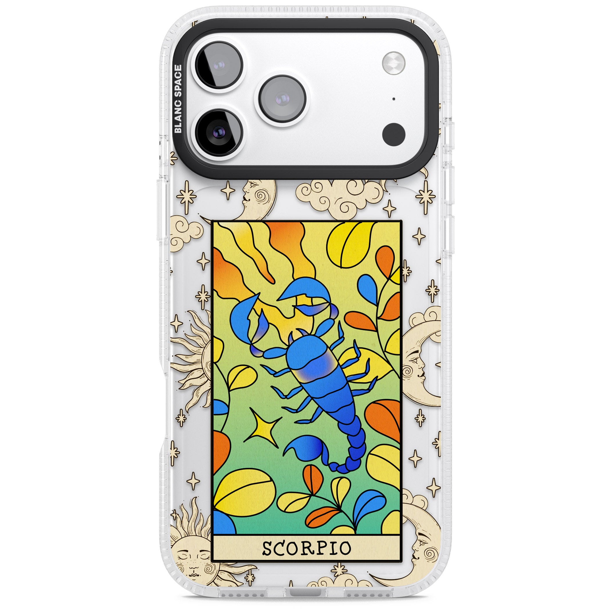 Celestial Zodiac Scorpio iPhone 17 Pro Impact Air Clear Phone Case