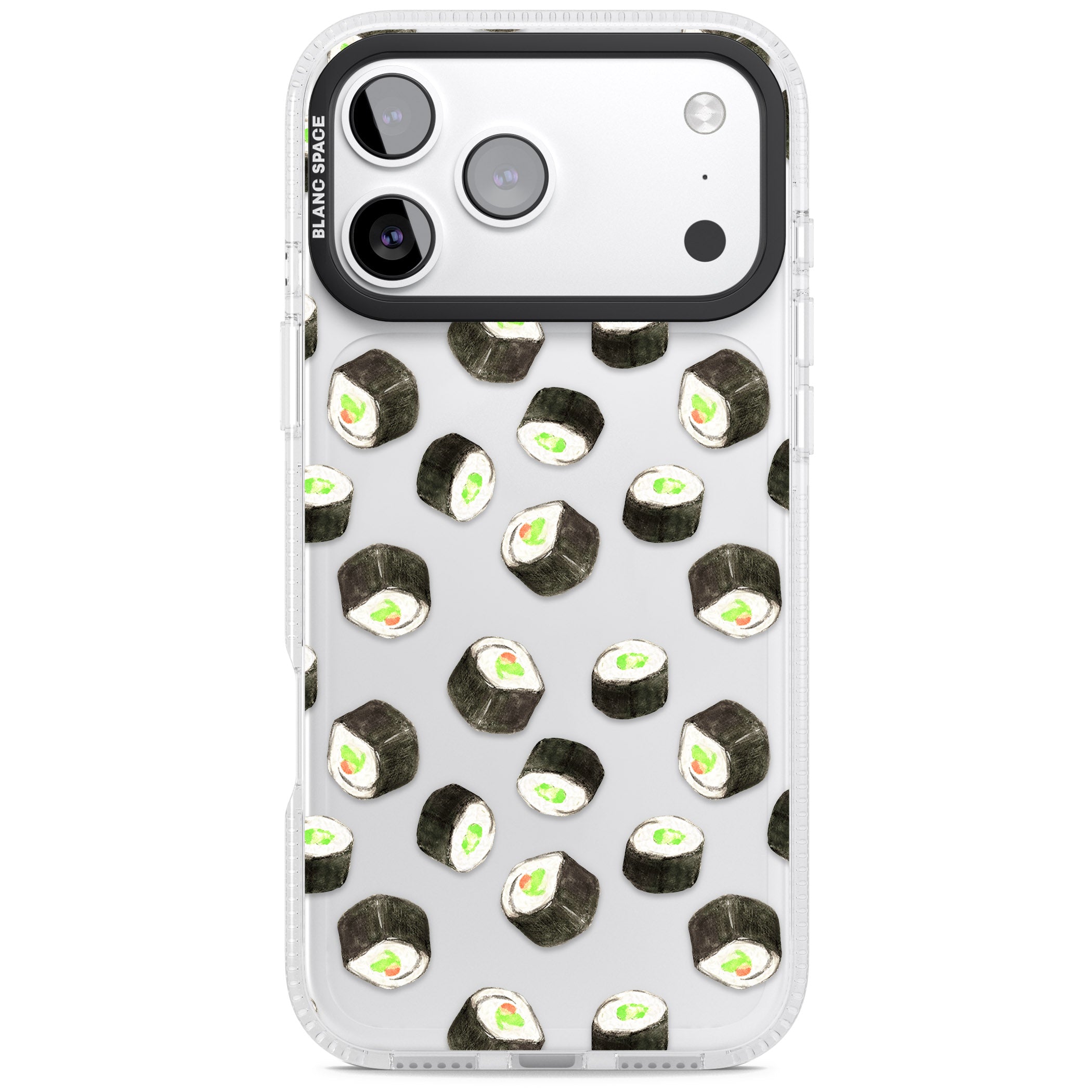 Sushi Pattern iPhone 17 Pro Impact Air Clear Phone Case