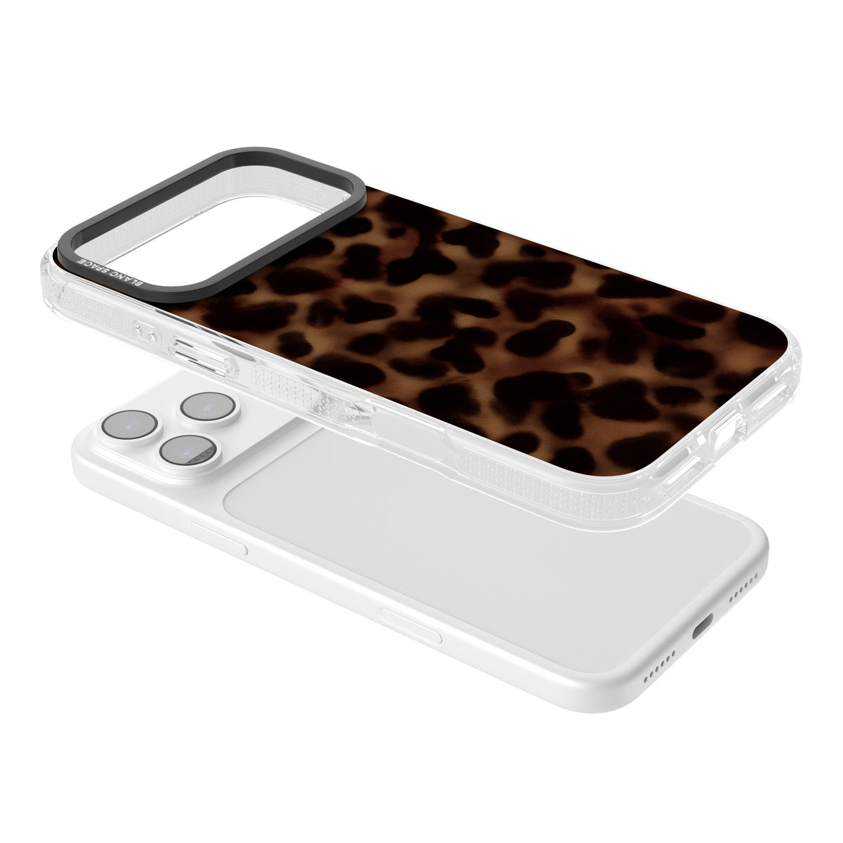 Dark Tortoise Shell old money iPhone case featuring a dark tortoiseshell pattern with amber and black animal print tones iPhone 17 Pro Max Impact Air Phone Case angled